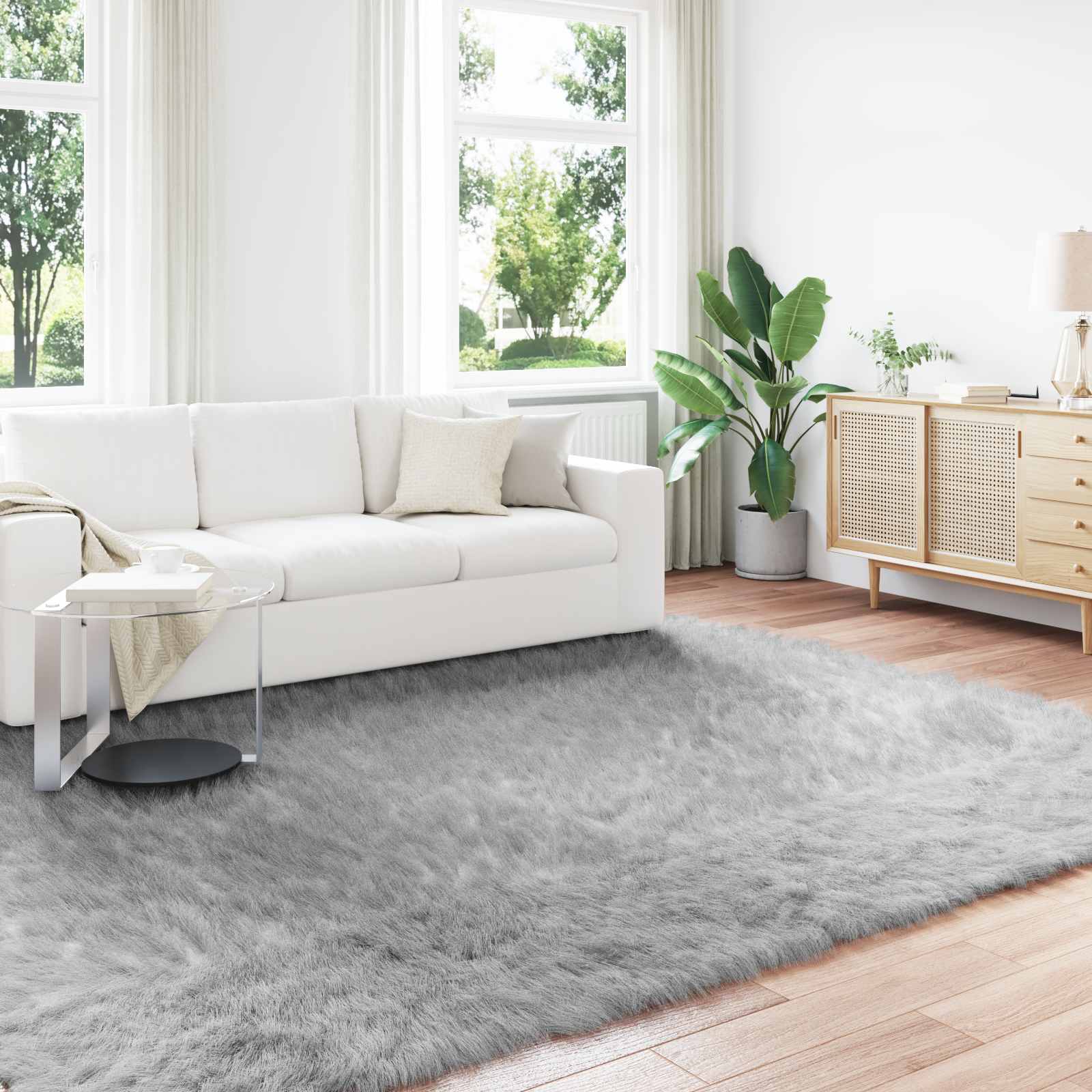 vidaXL Nepleer Schapenvacht Tapijt Wit 60 x 110 cm Polyester