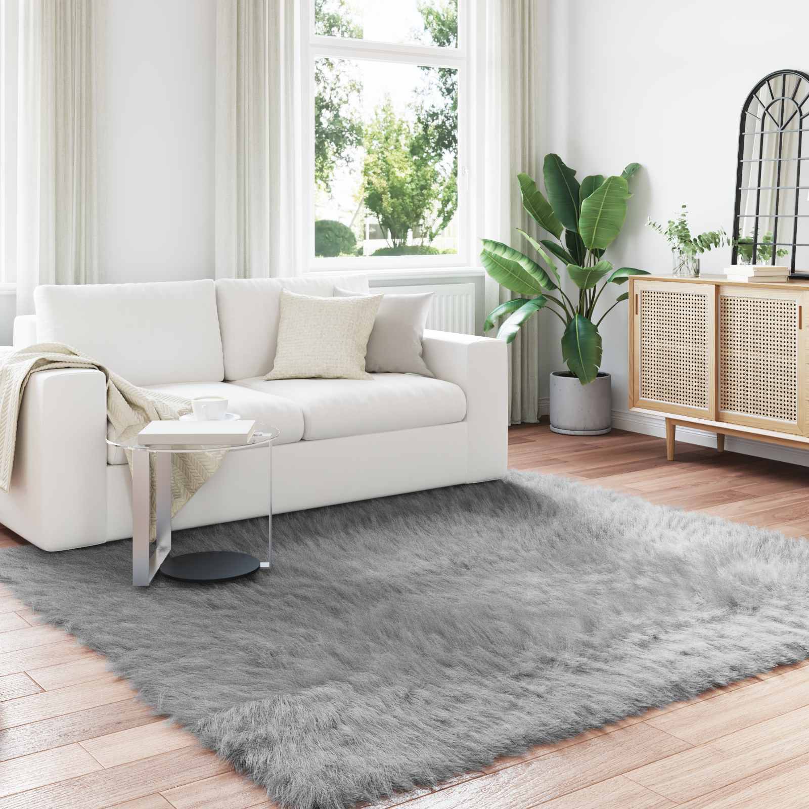 vidaXL Nepleer Schapenvacht Tapijt Wit 60 x 110 cm Polyester