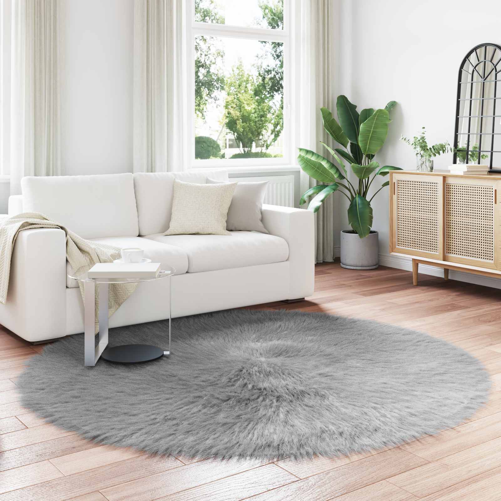 vidaXL Nepleer Schapenvacht Tapijt Wit 60 x 110 cm Polyester