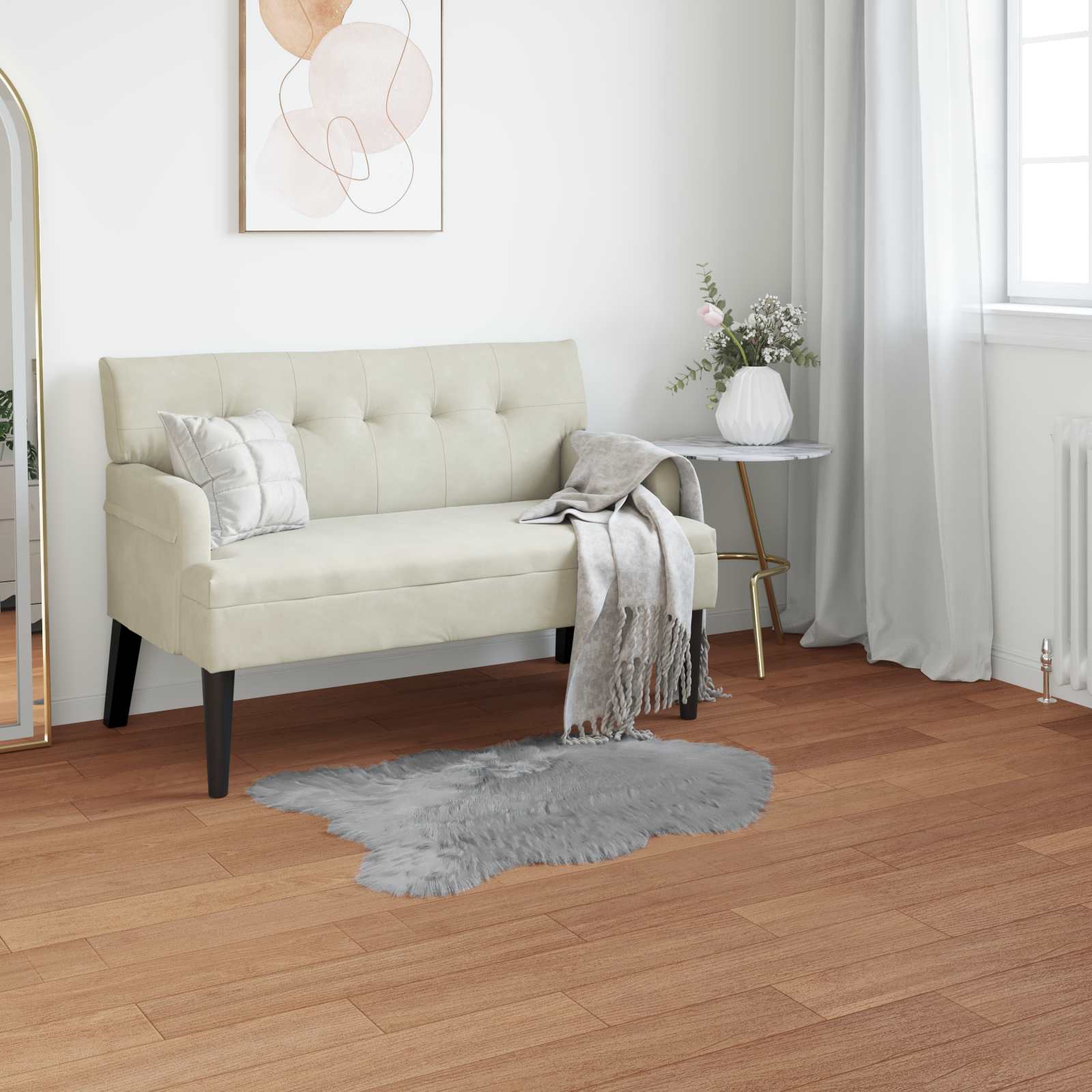 vidaXL Nepleer Schapenvacht Tapijt Wit 60 x 110 cm Polyester