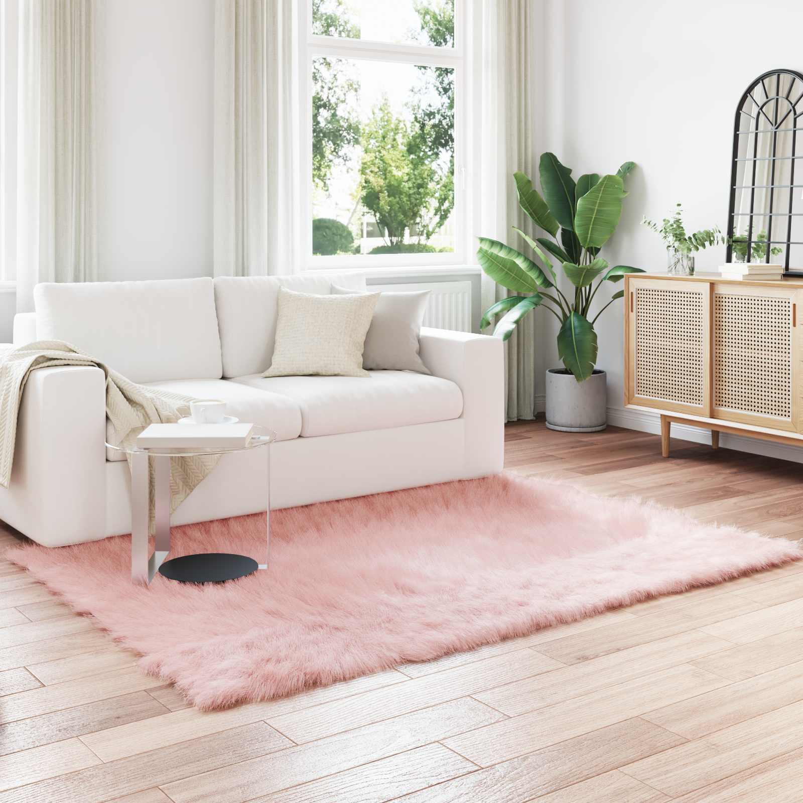 vidaXL Nepleer Schapenvacht Tapijt Wit 60 x 110 cm Polyester