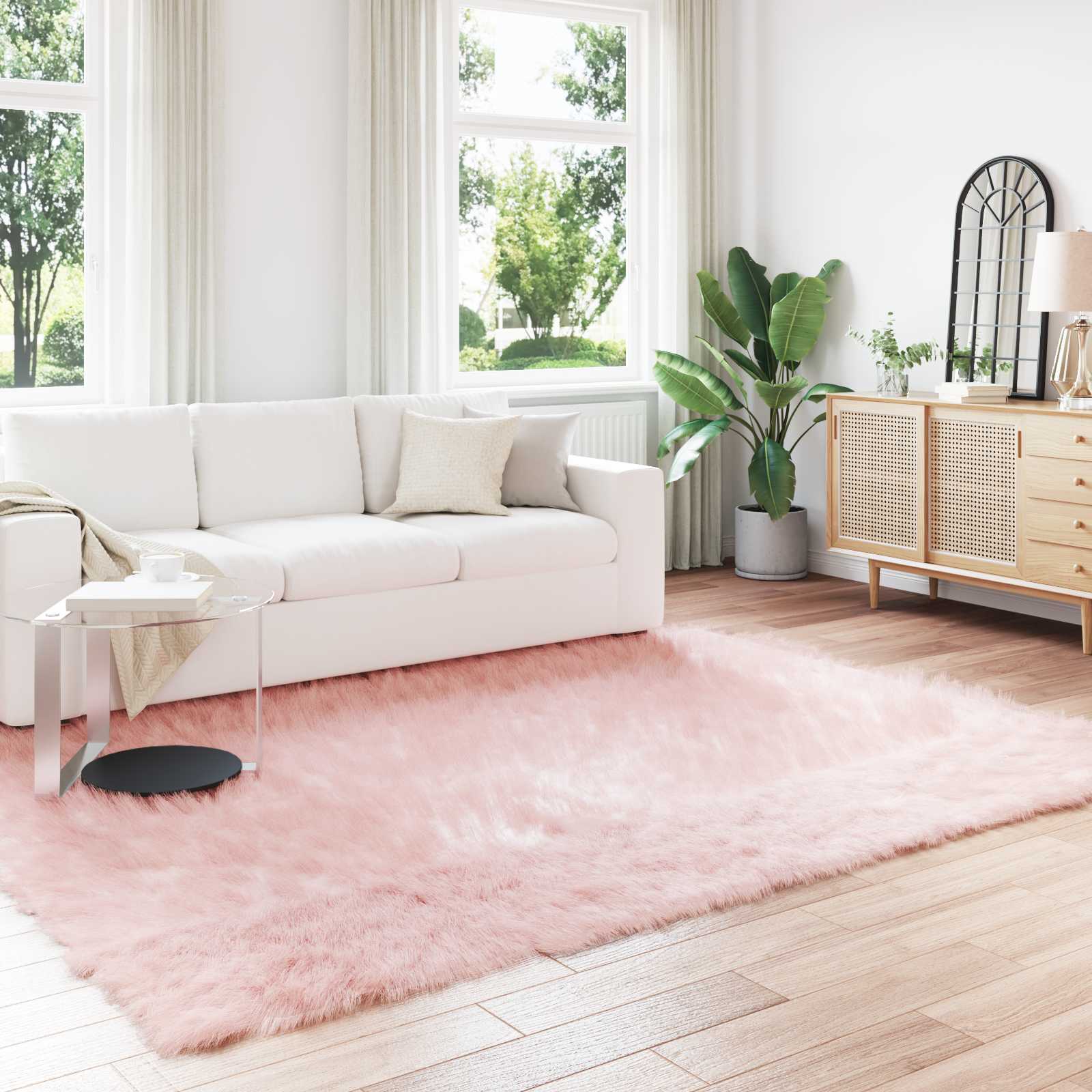 vidaXL Nepleer Schapenvacht Tapijt Wit 60 x 110 cm Polyester