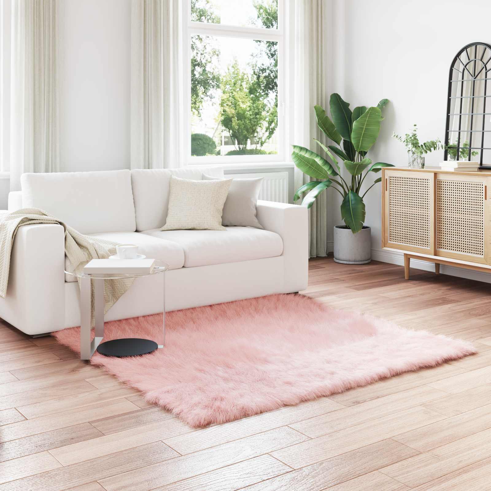 vidaXL Nepleer Schapenvacht Tapijt Wit 60 x 110 cm Polyester