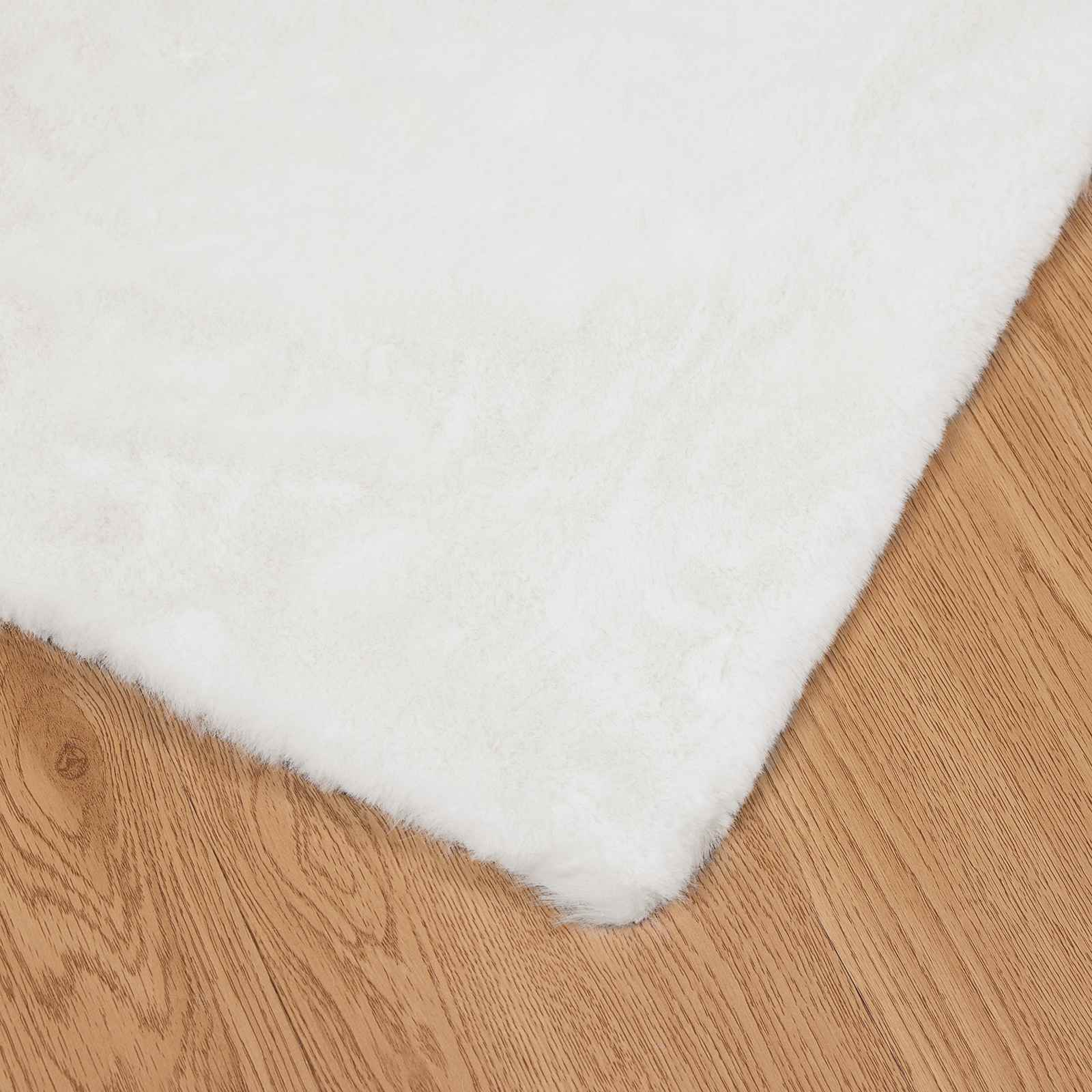 vidaXL Nep Konijnenbont Tapijt Wit 80 x 150 cm Polyester