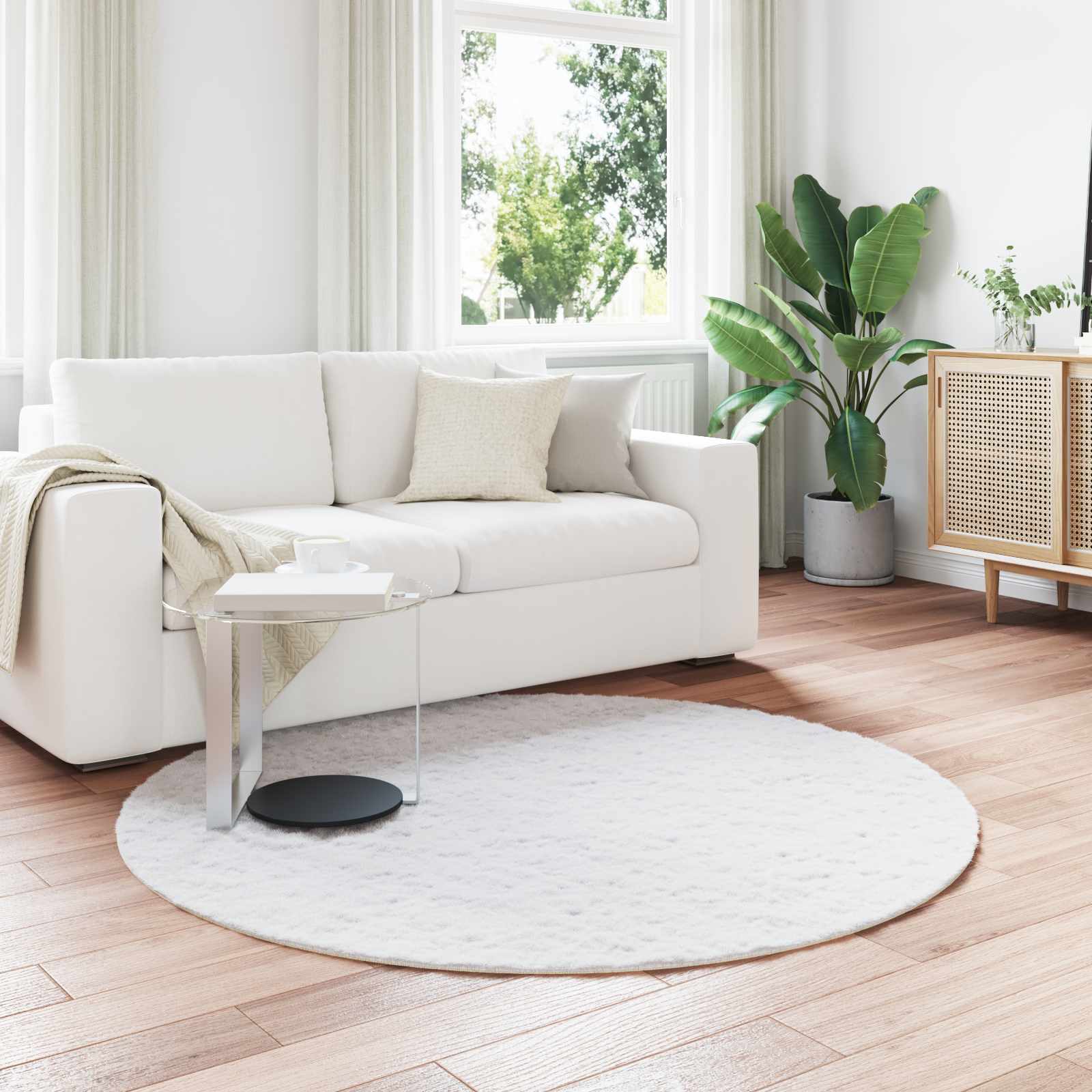 vidaXL Nep Konijnenbont Tapijt Wit 80 x 150 cm Polyester