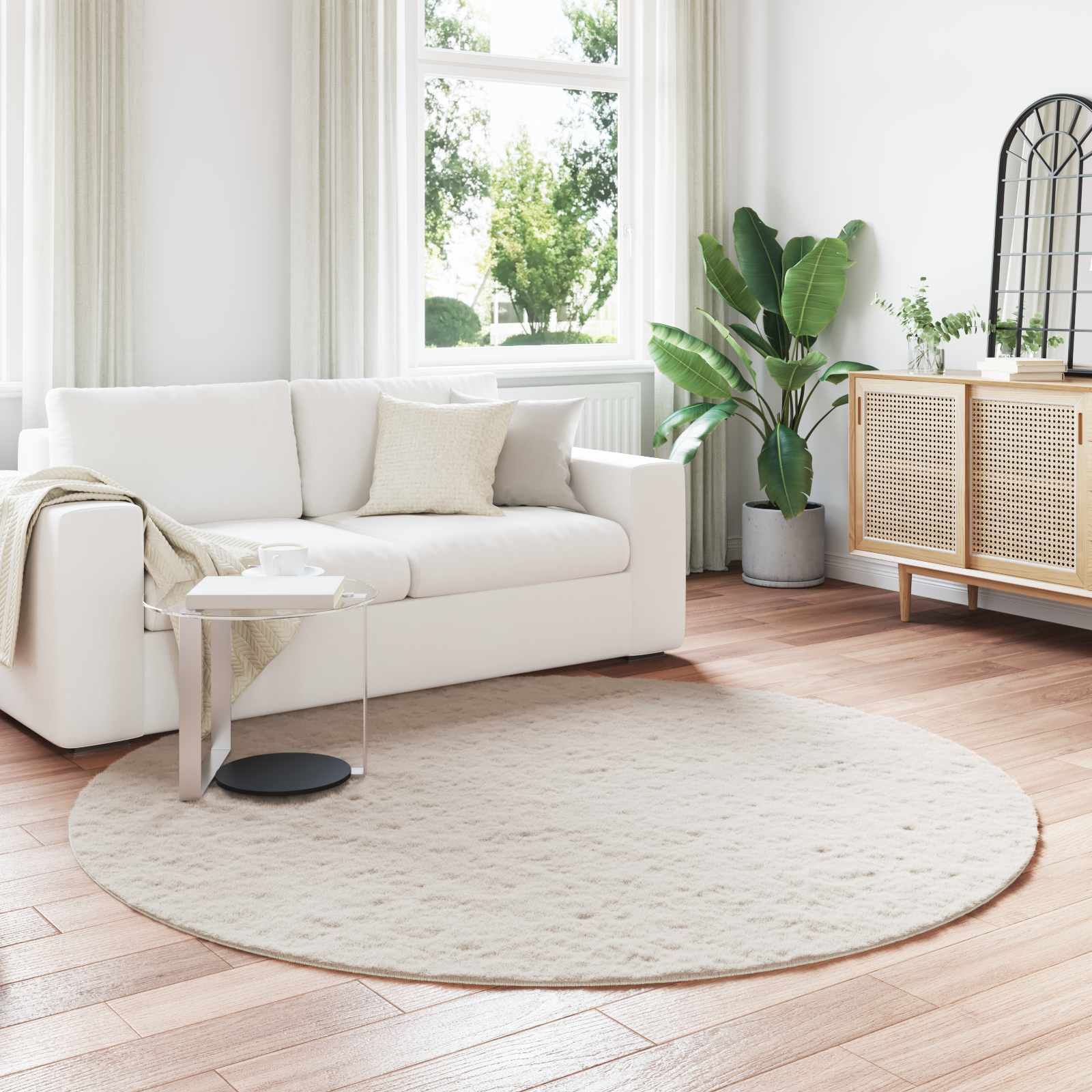 vidaXL Nep Konijnenbont Tapijt Wit 80 x 150 cm Polyester