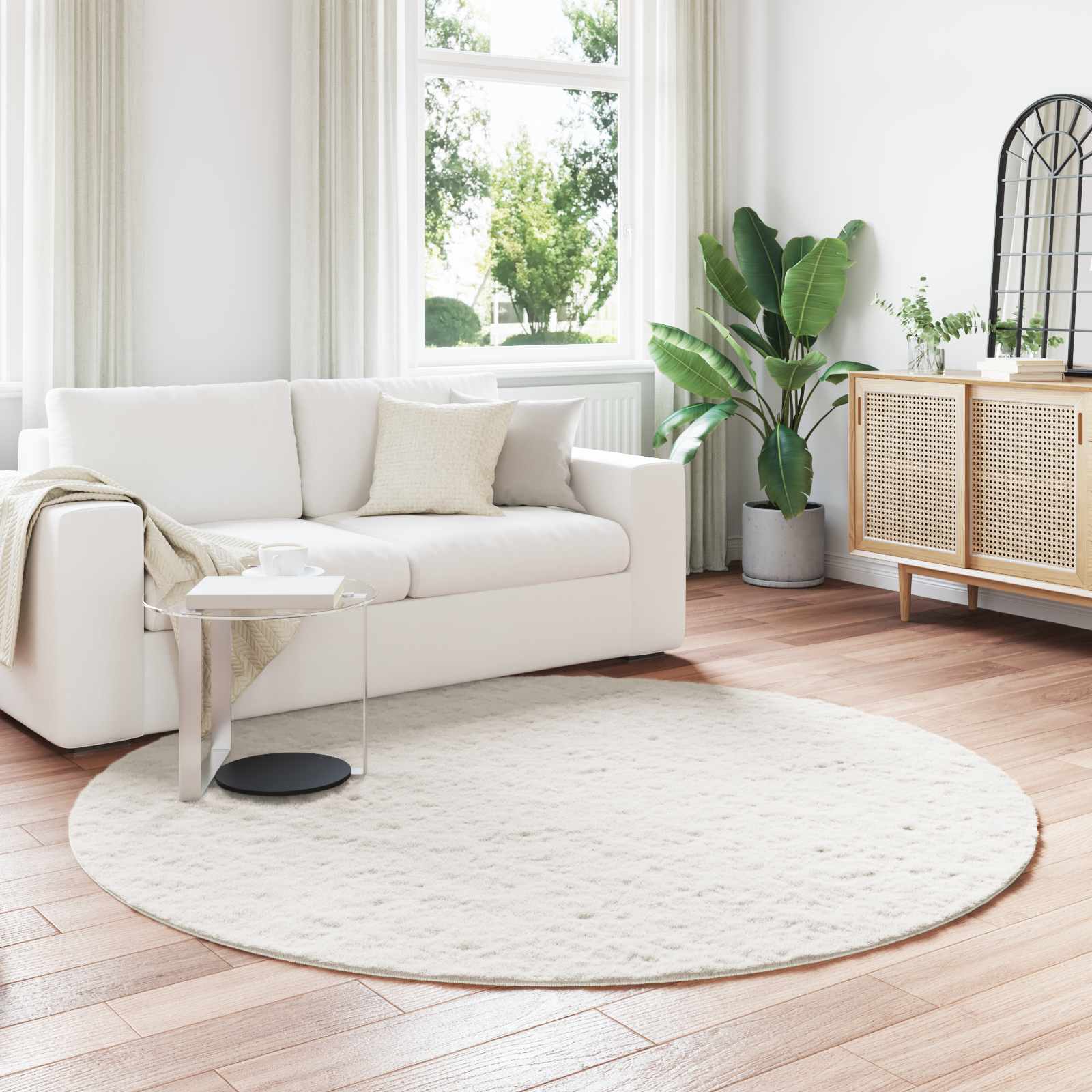 vidaXL Nep Konijnenbont Tapijt Wit 80 x 150 cm Polyester
