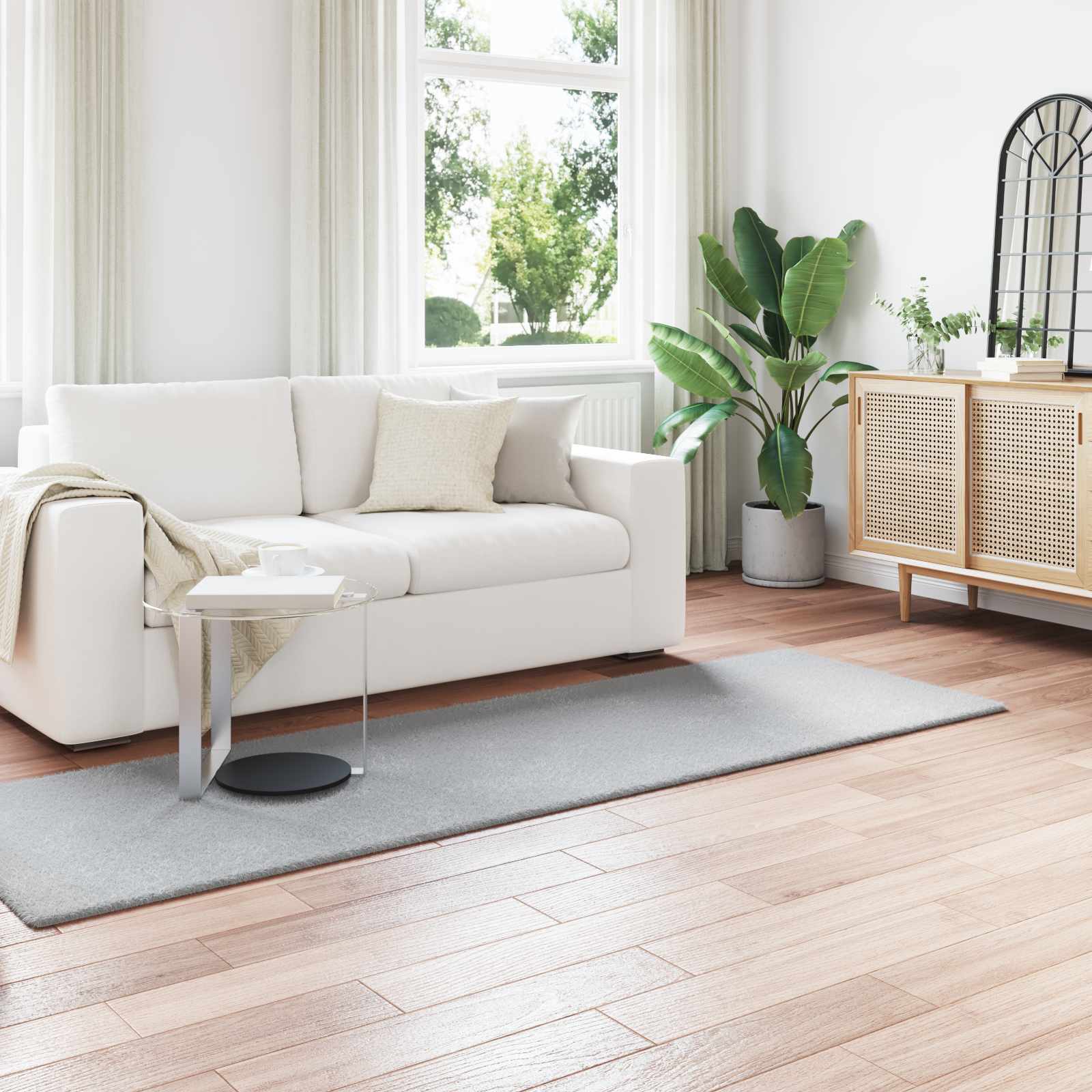 vidaXL Nep Konijnenbont Tapijt Wit 80 x 150 cm Polyester