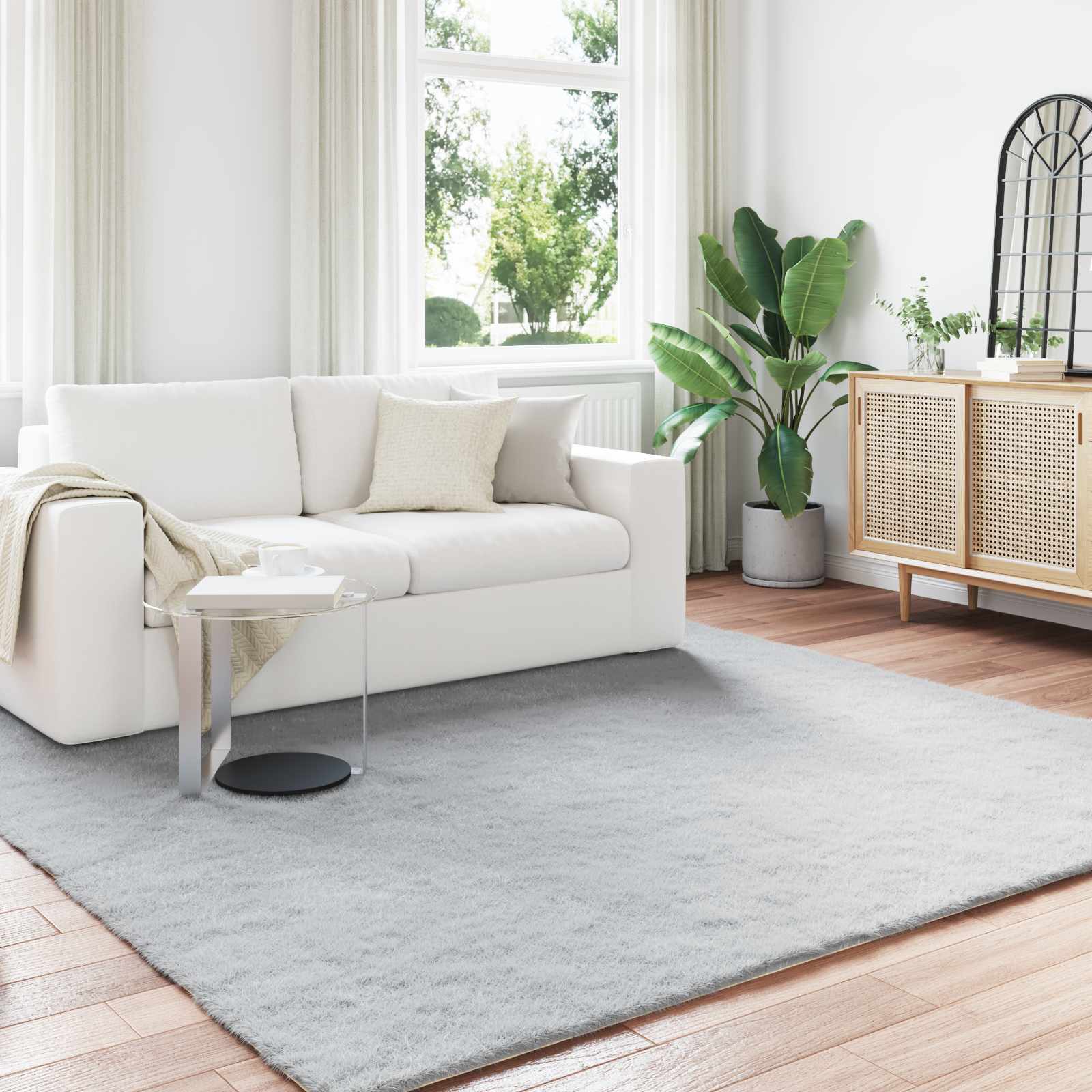 vidaXL Nep Konijnenbont Tapijt Wit 80 x 150 cm Polyester