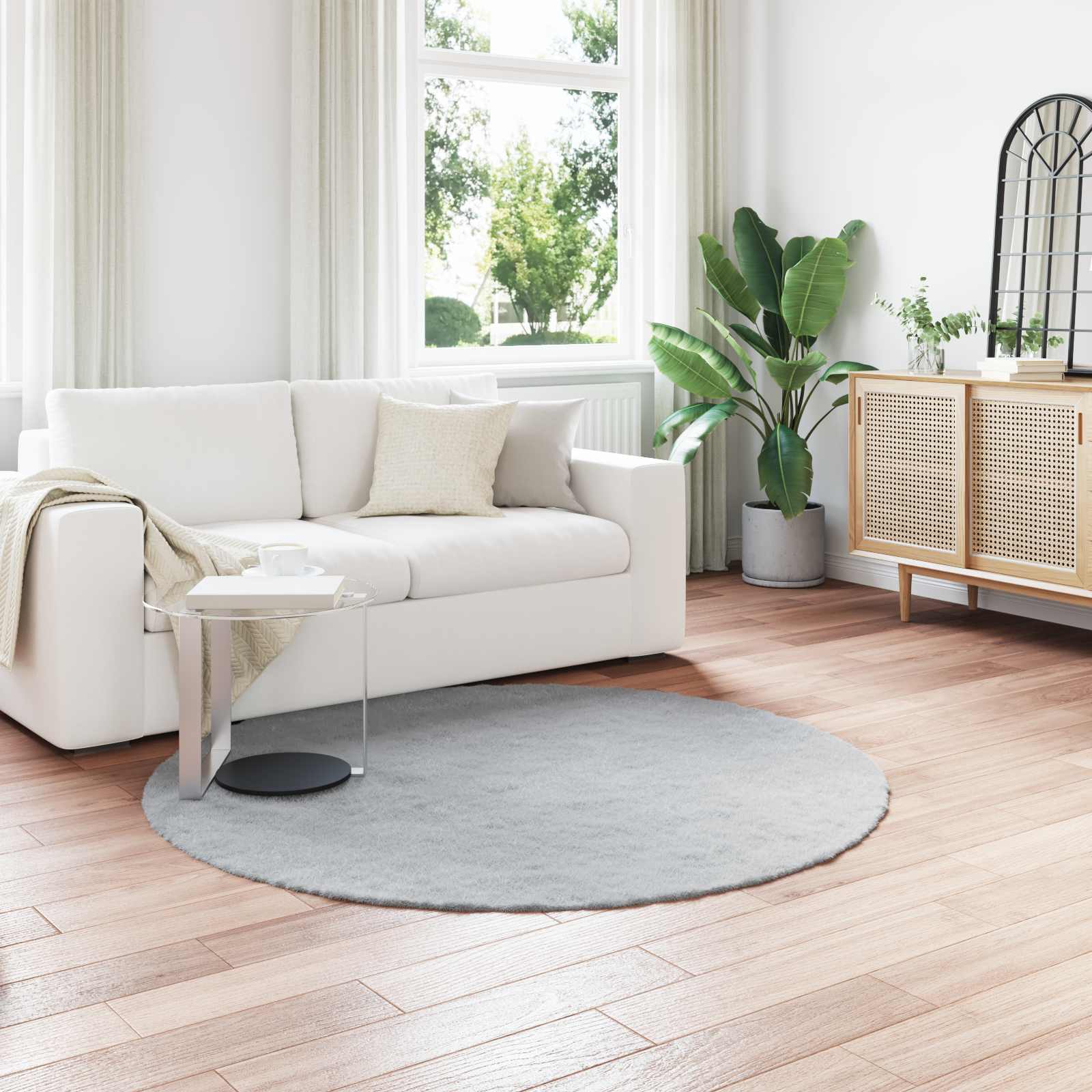 vidaXL Nep Konijnenbont Tapijt Wit 80 x 150 cm Polyester