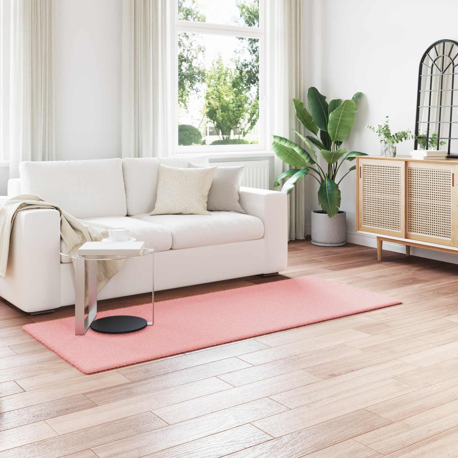 vidaXL Nep Konijnenbont Tapijt Wit 80 x 150 cm Polyester