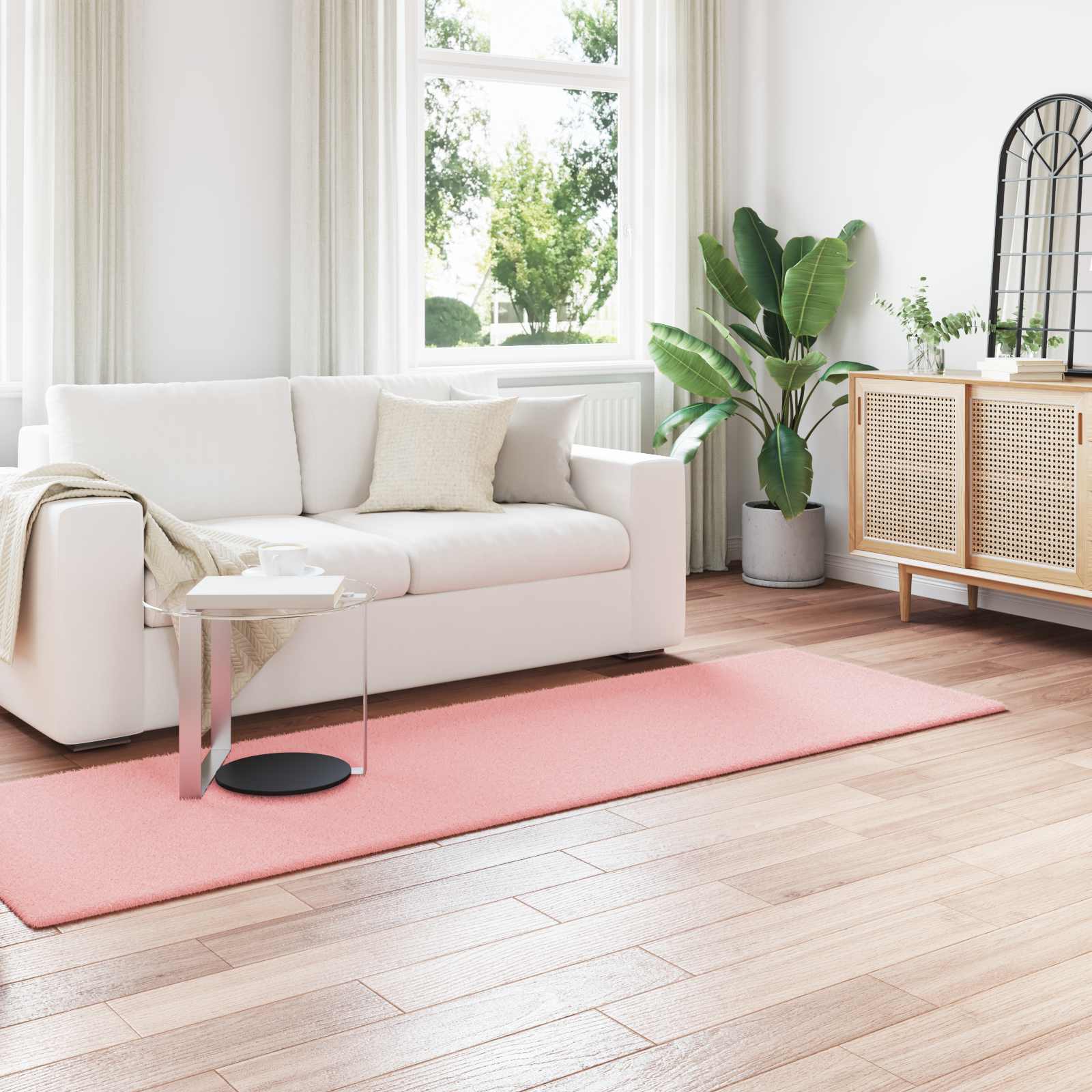 vidaXL Nep Konijnenbont Tapijt Wit 80 x 150 cm Polyester