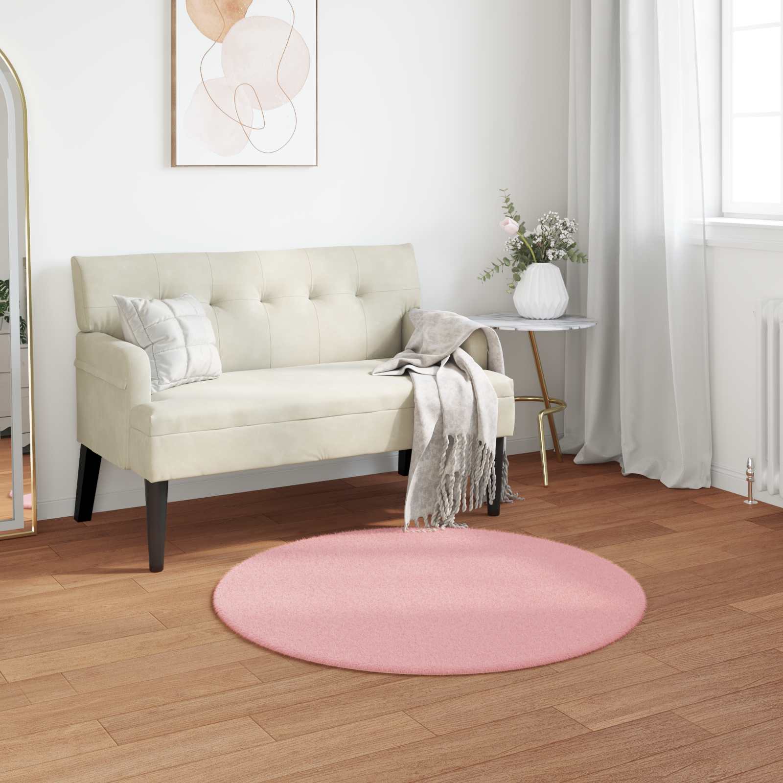 vidaXL Nep Konijnenbont Tapijt Wit 80 x 150 cm Polyester