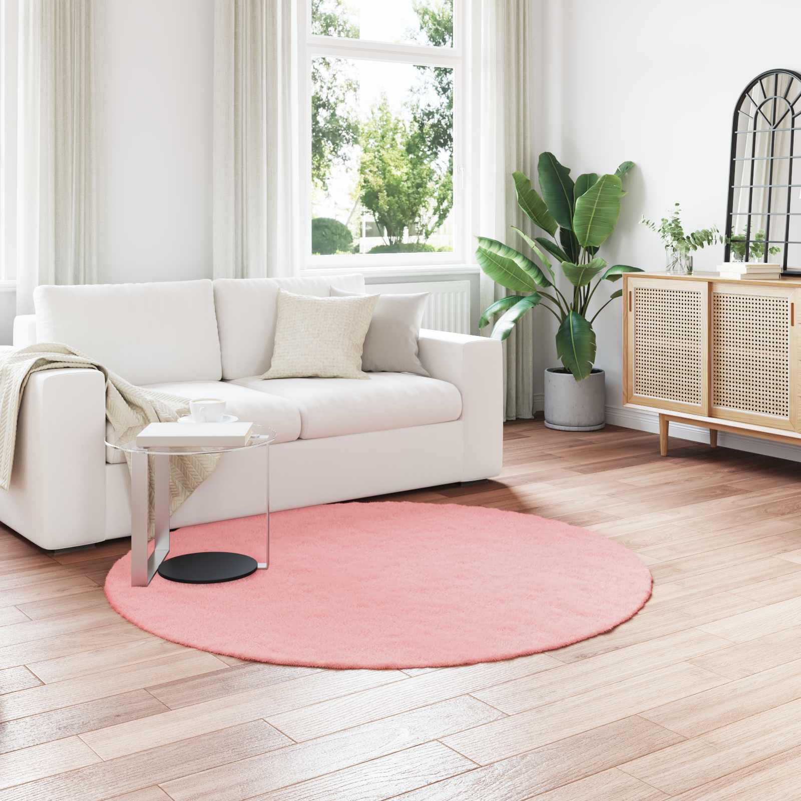 vidaXL Nep Konijnenbont Tapijt Wit 80 x 150 cm Polyester