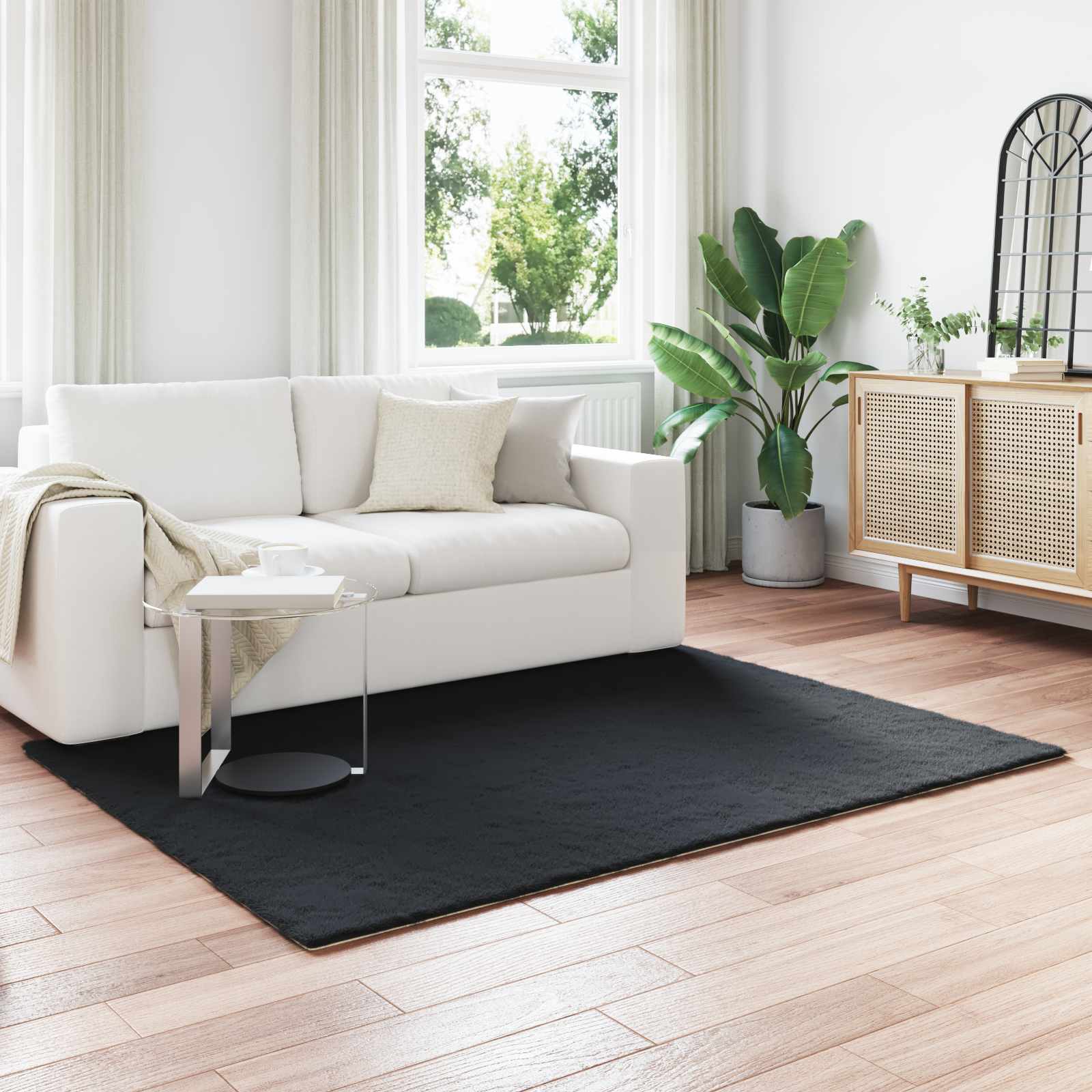 vidaXL Nep Konijnenbont Tapijt Wit 80 x 150 cm Polyester