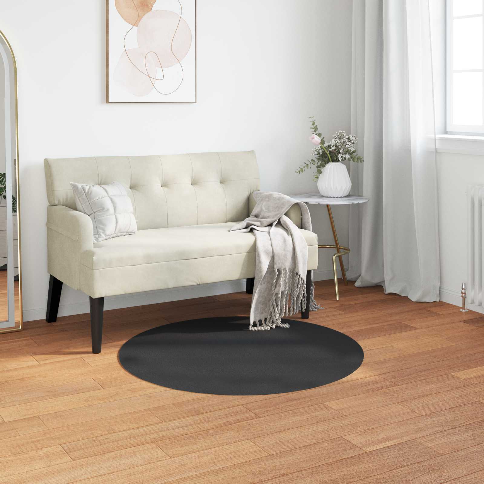 vidaXL Nep Konijnenbont Tapijt Wit 80 x 150 cm Polyester