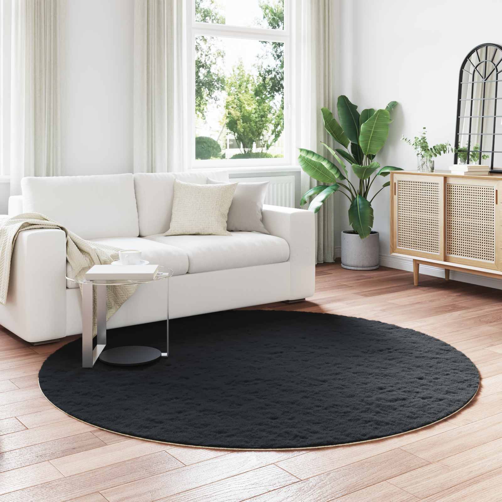 vidaXL Nep Konijnenbont Tapijt Wit 80 x 150 cm Polyester