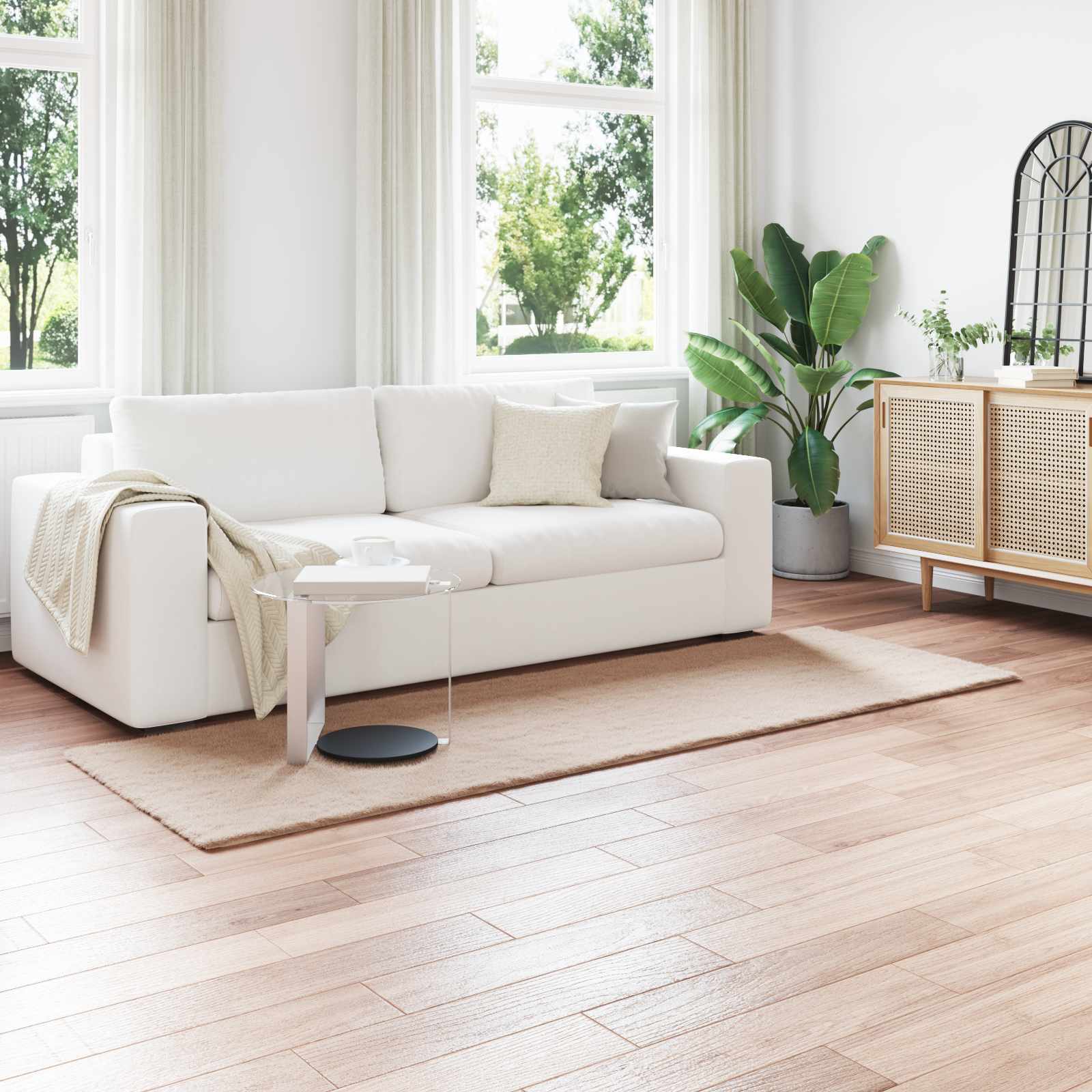 vidaXL Nep Konijnenbont Tapijt Wit 80 x 150 cm Polyester
