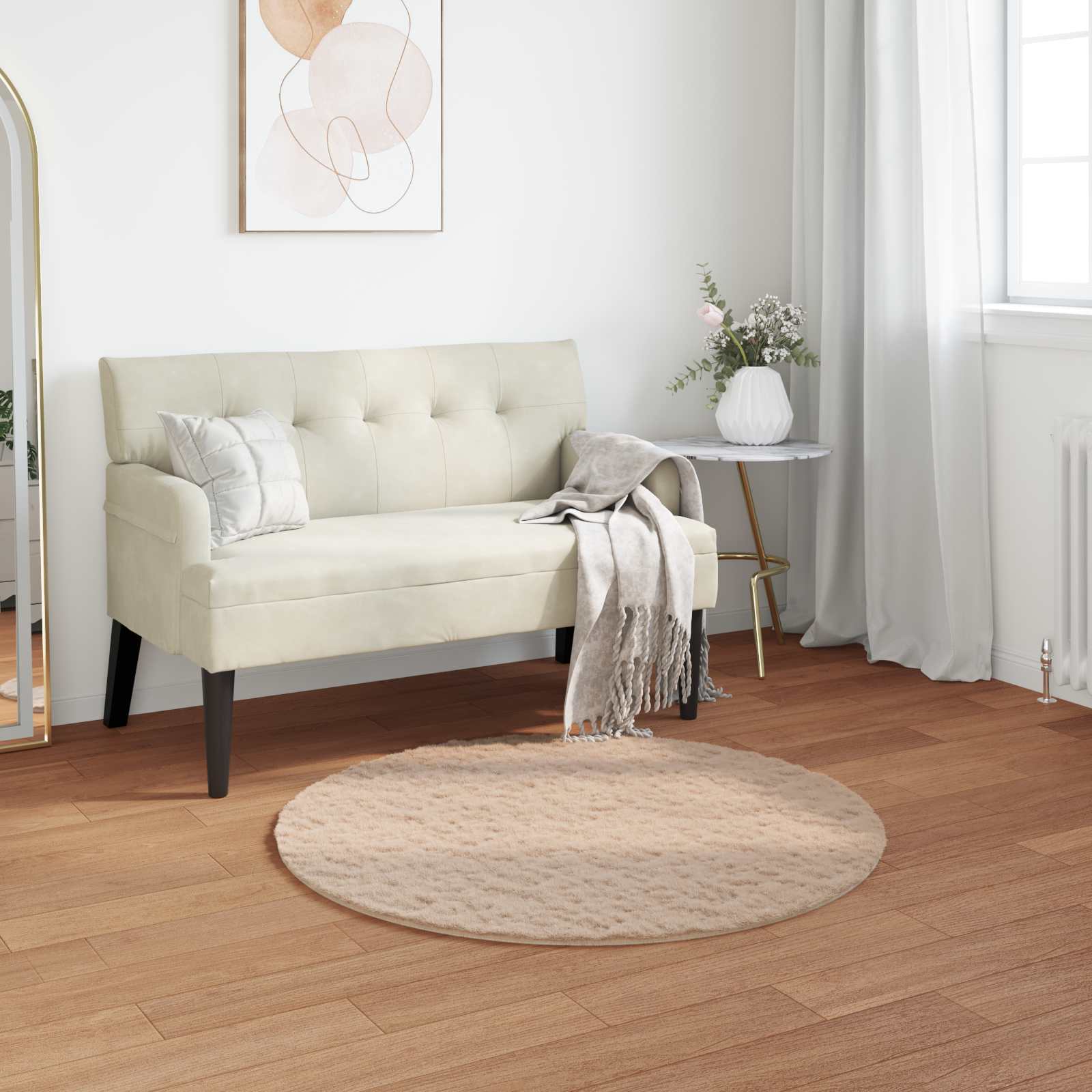 vidaXL Nep Konijnenbont Tapijt Wit 80 x 150 cm Polyester