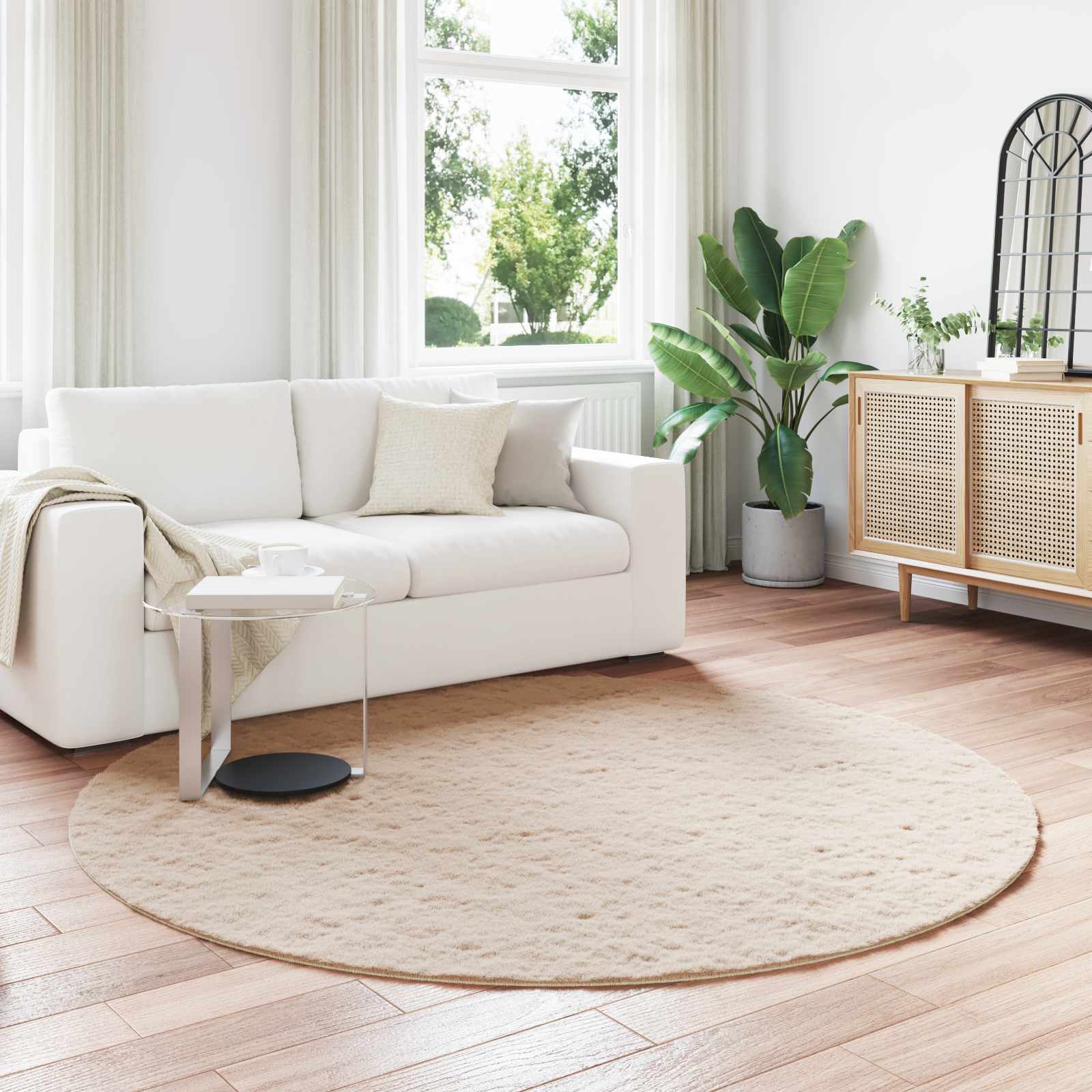 vidaXL Nep Konijnenbont Tapijt Wit 80 x 150 cm Polyester