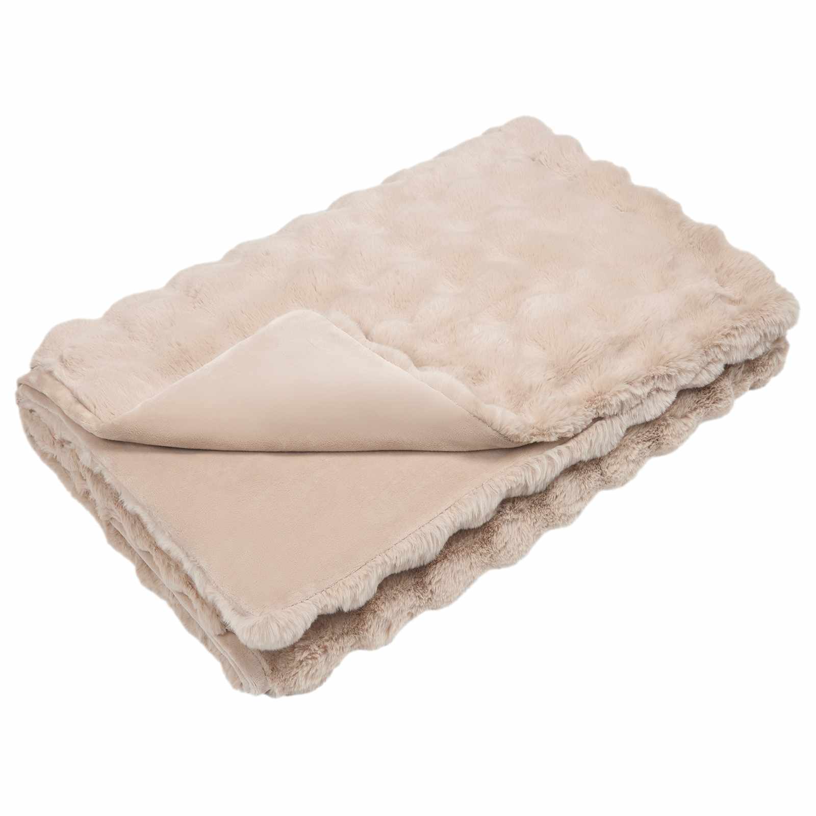 vidaXL Neppels Konijnenbont Deken 4 pcs Beige 130 x 150 cm Polyester