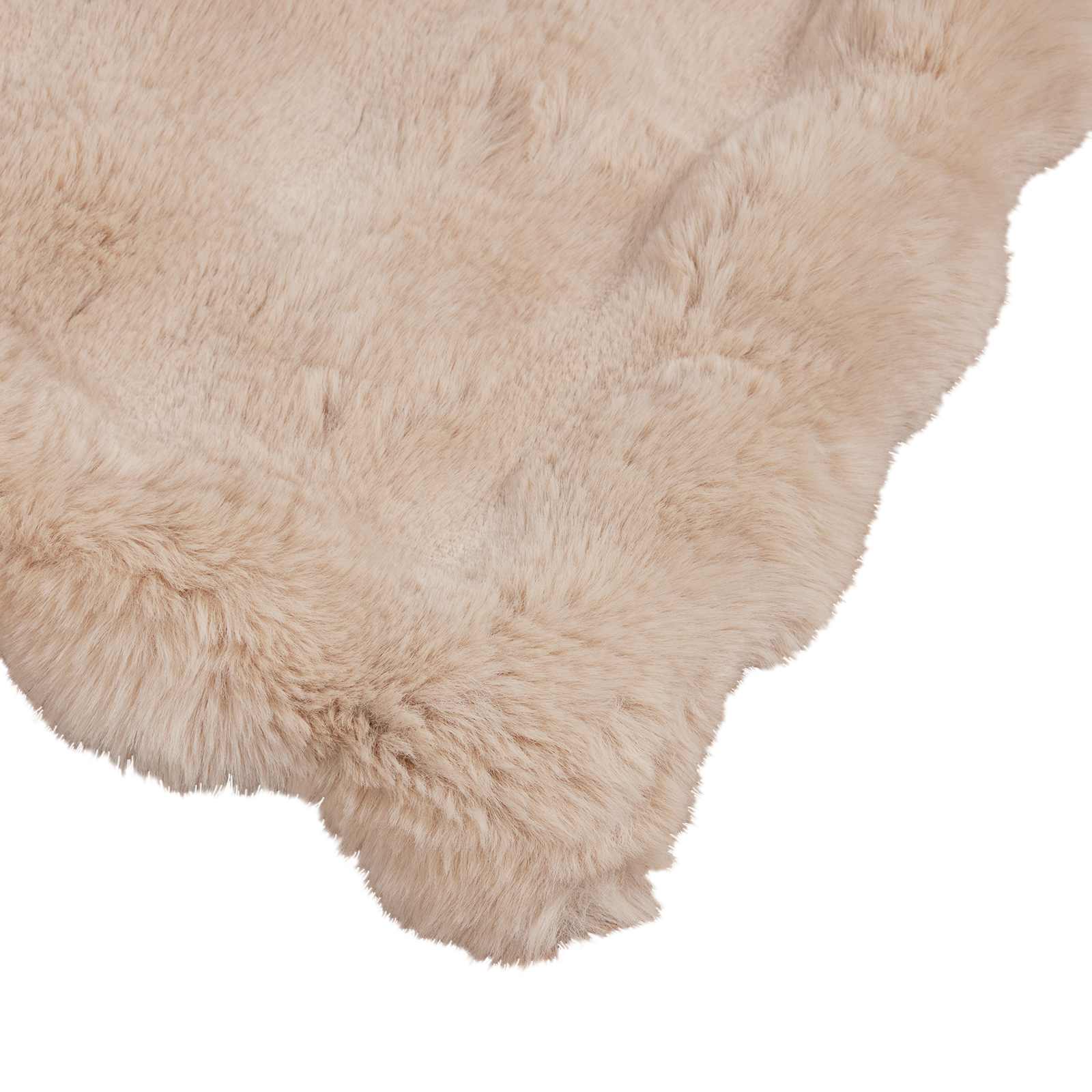 vidaXL Neppels Konijnenbont Deken 4 pcs Beige 130 x 150 cm Polyester