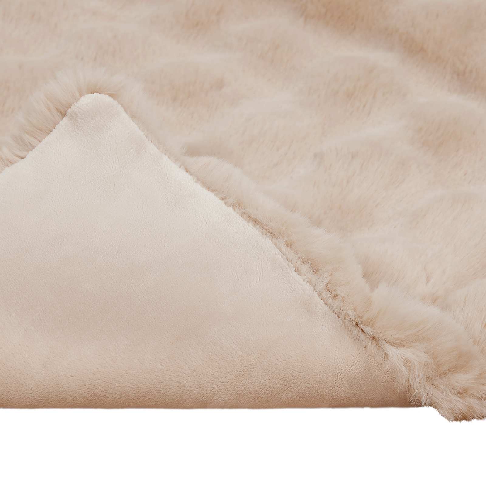 vidaXL Neppels Konijnenbont Deken 4 pcs Beige 130 x 150 cm Polyester