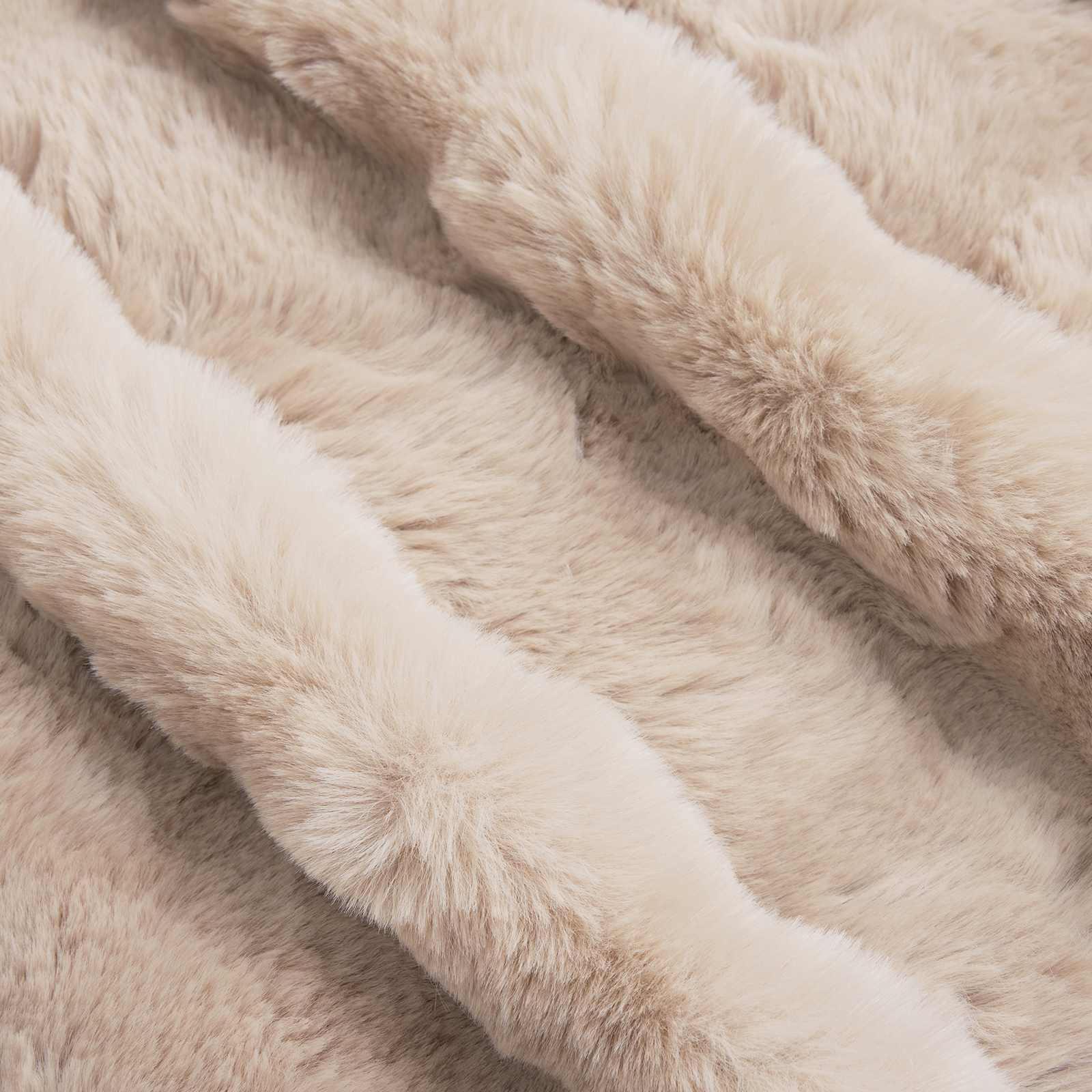 vidaXL Neppels Konijnenbont Deken 4 pcs Beige 130 x 150 cm Polyester