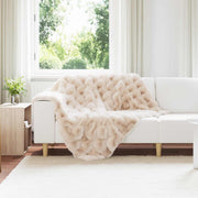 vidaXL Neppels Konijnenbont Deken 4 pcs Beige 130 x 150 cm Polyester