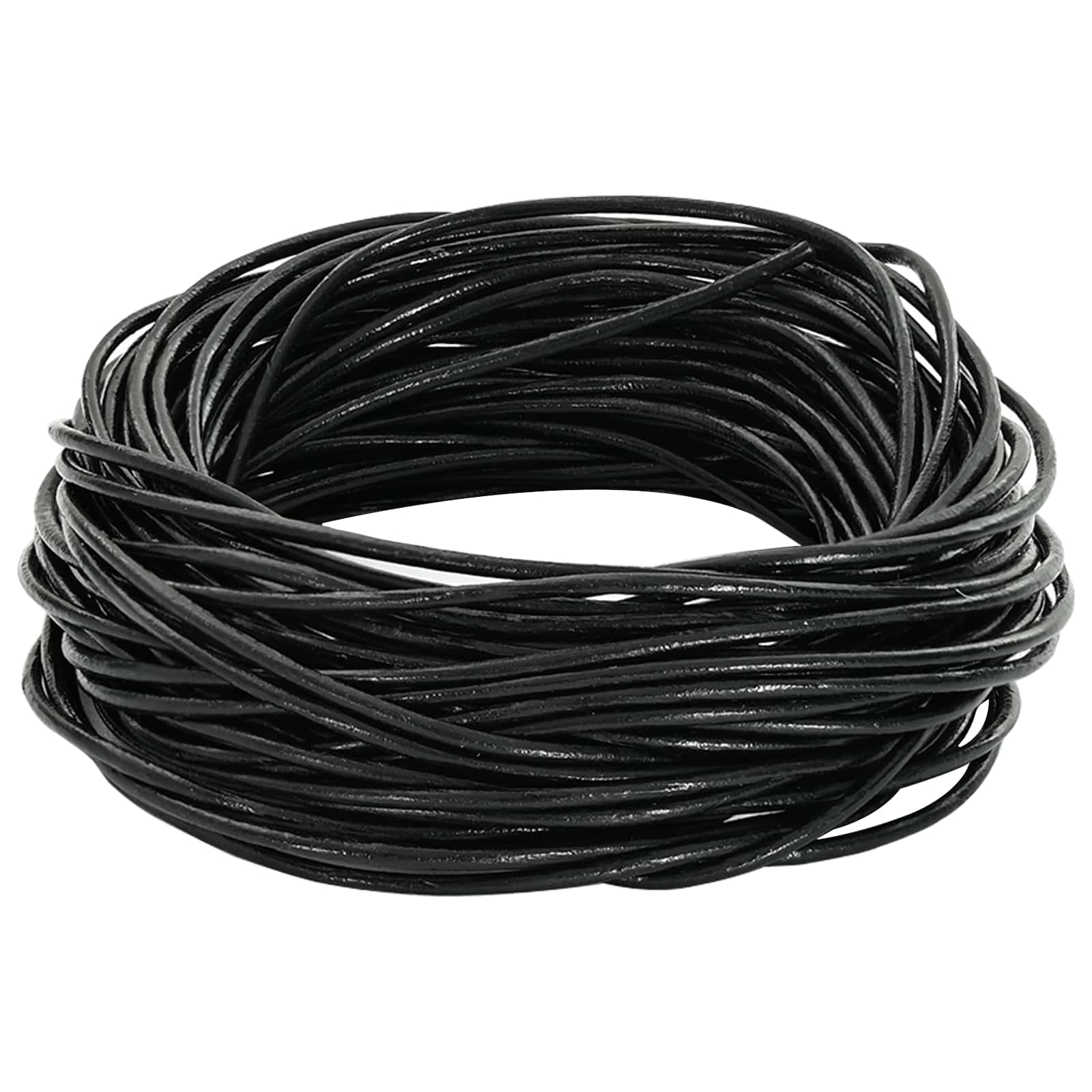vidaXL Leren Koord Zwart Ø1 mm x 5 m Leer