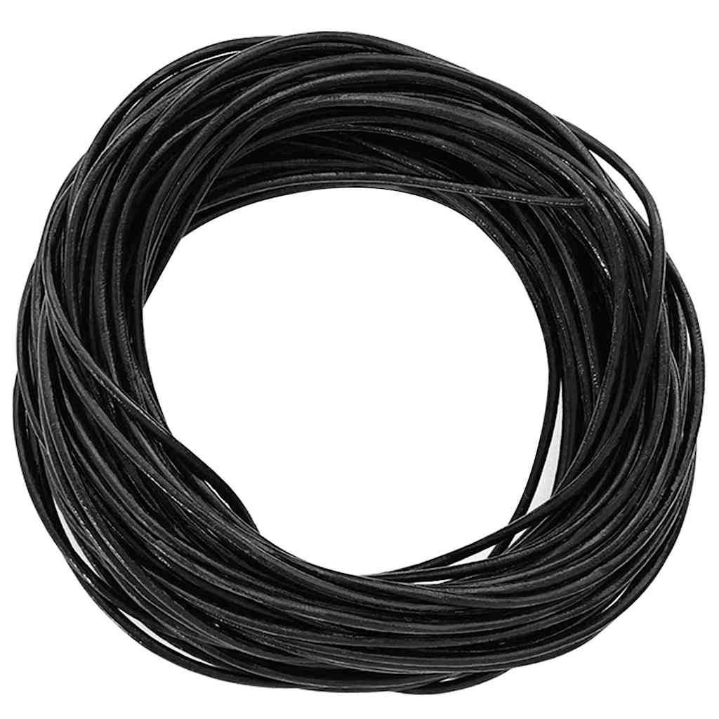 vidaXL Leren Koord Zwart Ø1 mm x 5 m Leer