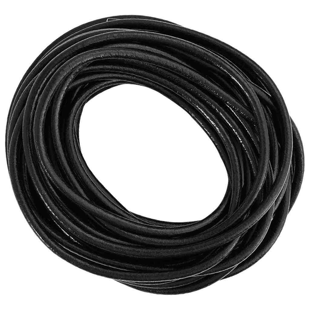 vidaXL Leren Koord Zwart Ø1 mm x 5 m Leer