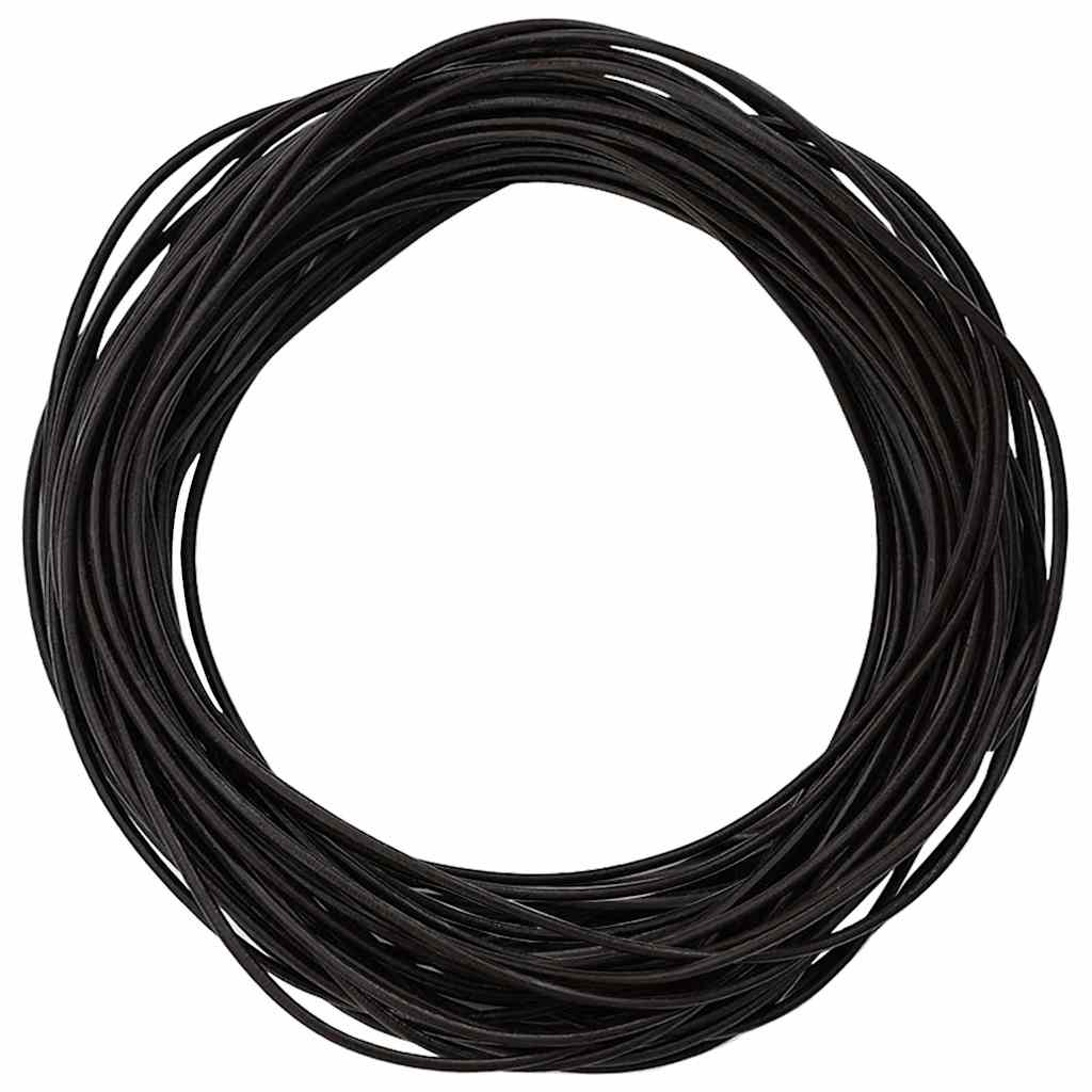 vidaXL Leren Koord Zwart Ø1 mm x 5 m Leer