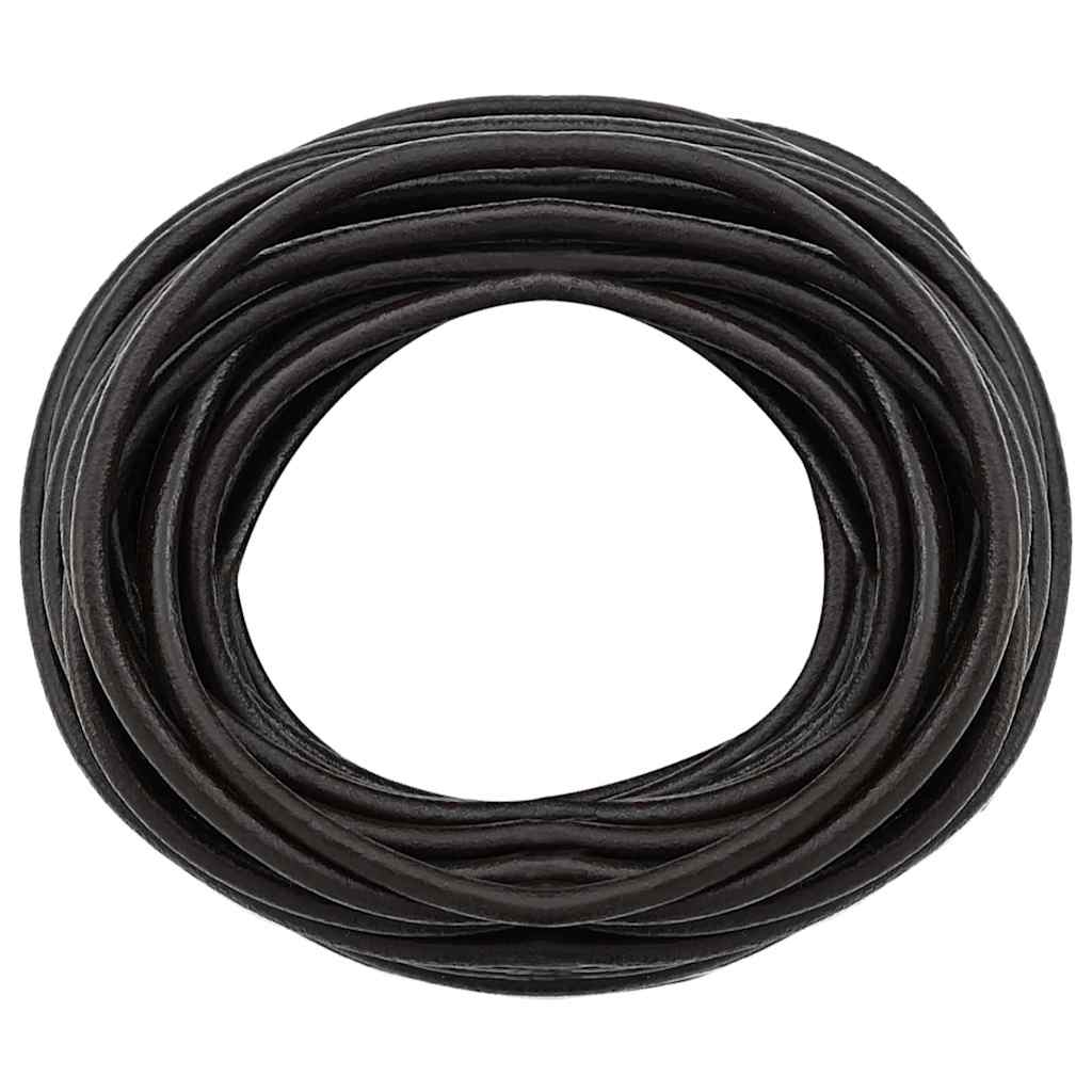 vidaXL Leren Koord Zwart Ø1 mm x 5 m Leer