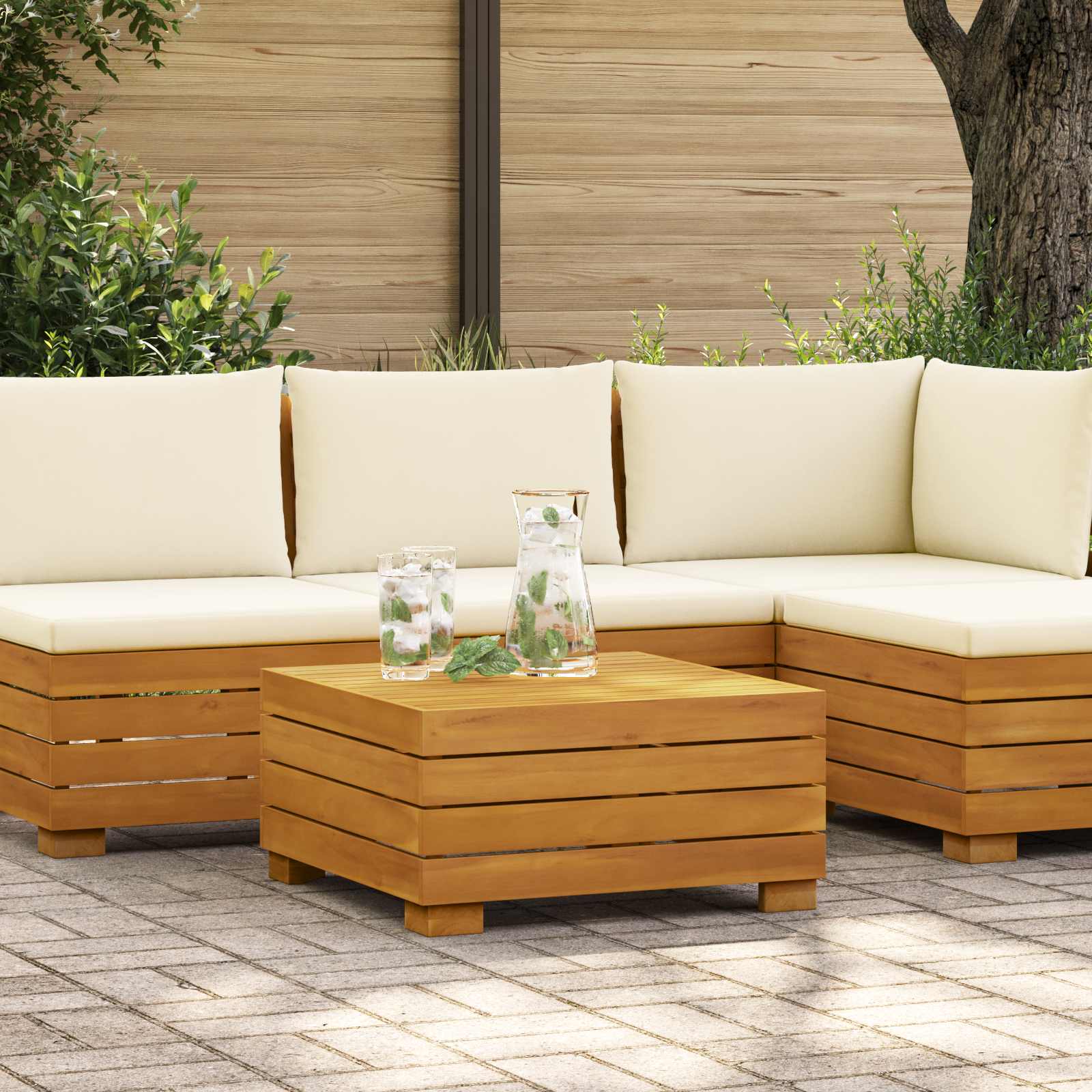 vidaXL 2-delige Tuin loungeset Massief Acaciahout Bruin