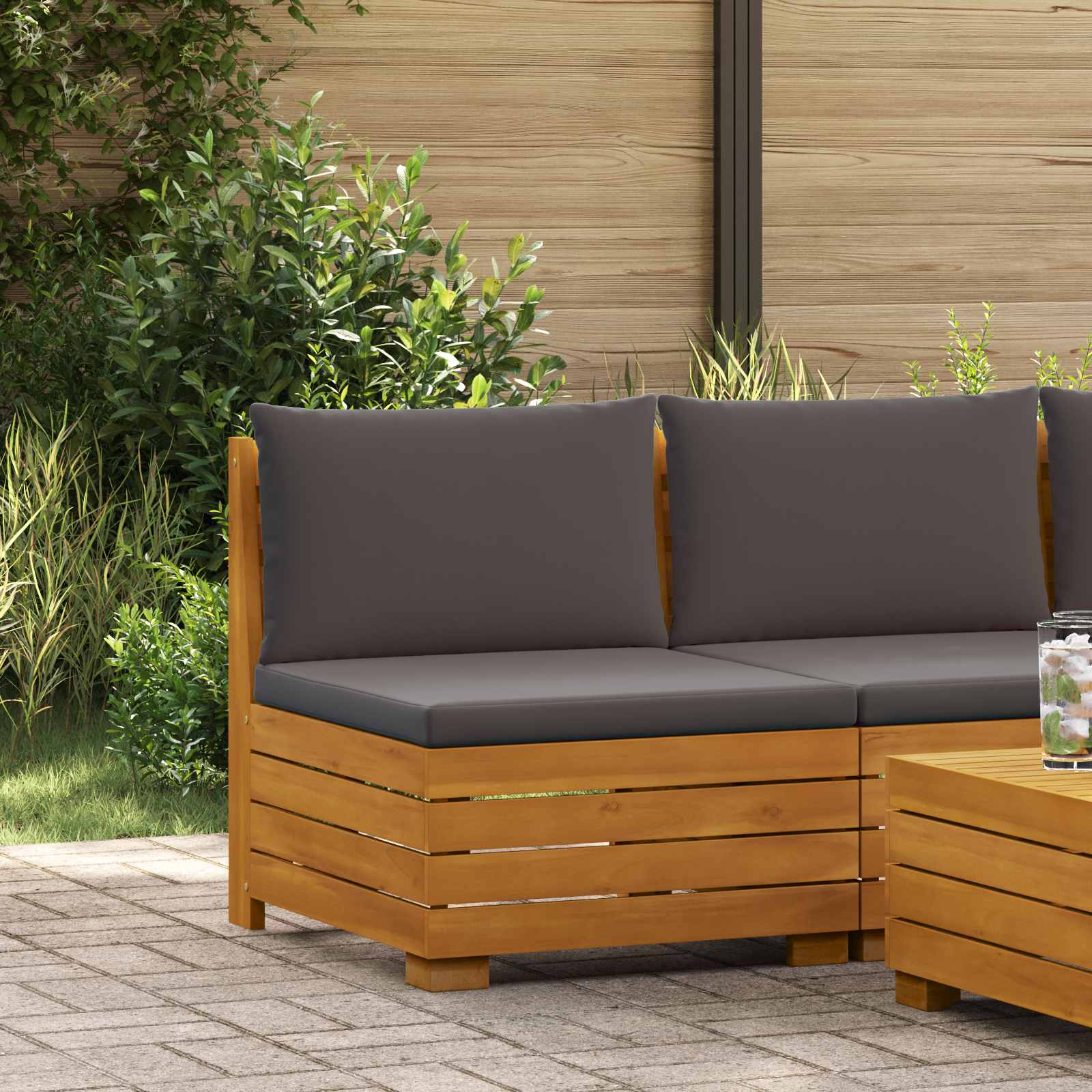 vidaXL 2-delige Tuin loungeset Massief Acaciahout Bruin
