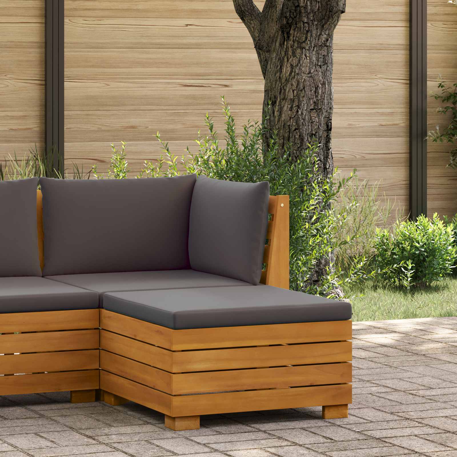 vidaXL 2-delige Tuin loungeset Massief Acaciahout Bruin