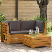 vidaXL 2-delige Tuin loungeset Massief Acaciahout Bruin
