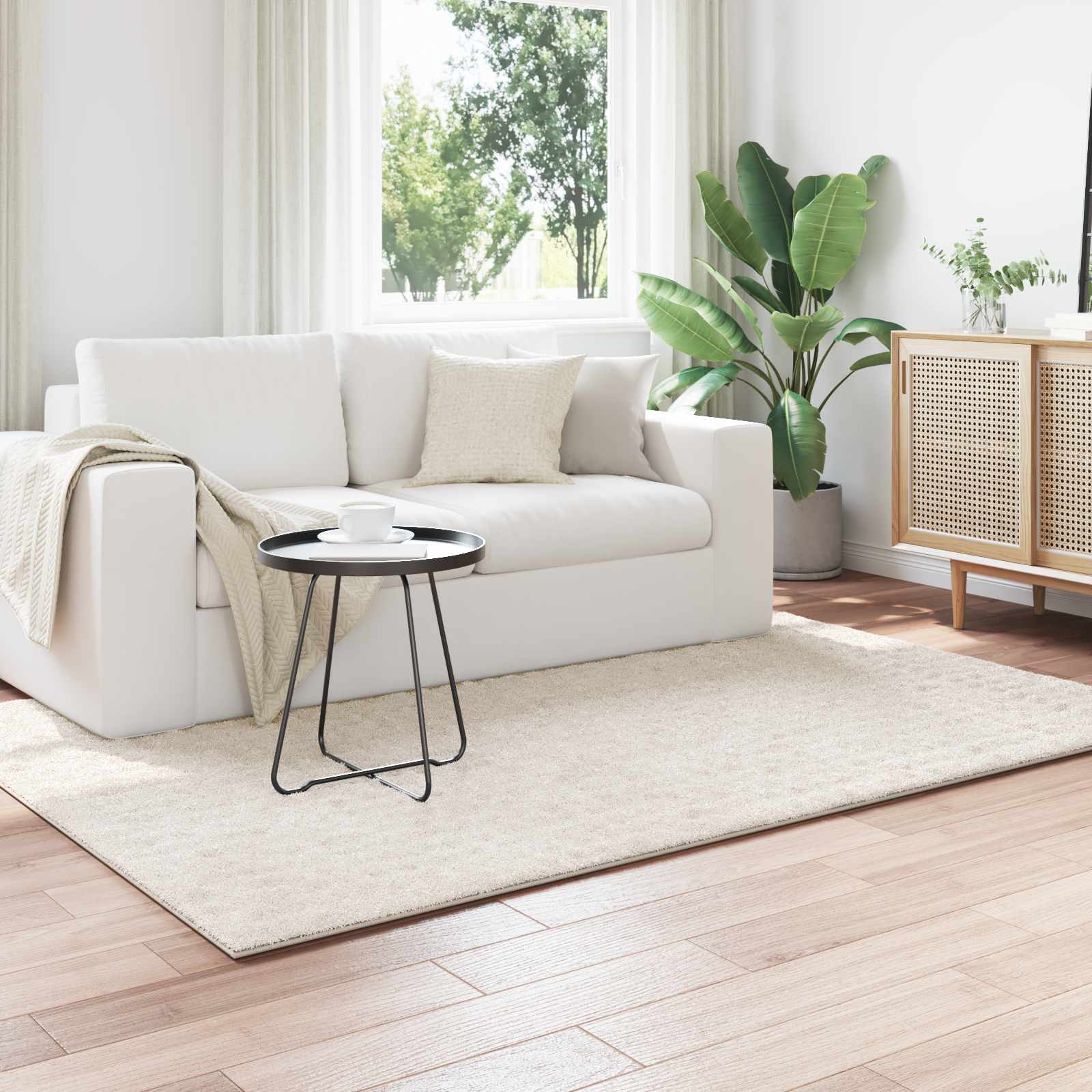 vidaXL Vloerkleden Rechthoekig Crème 150 x 80 cm