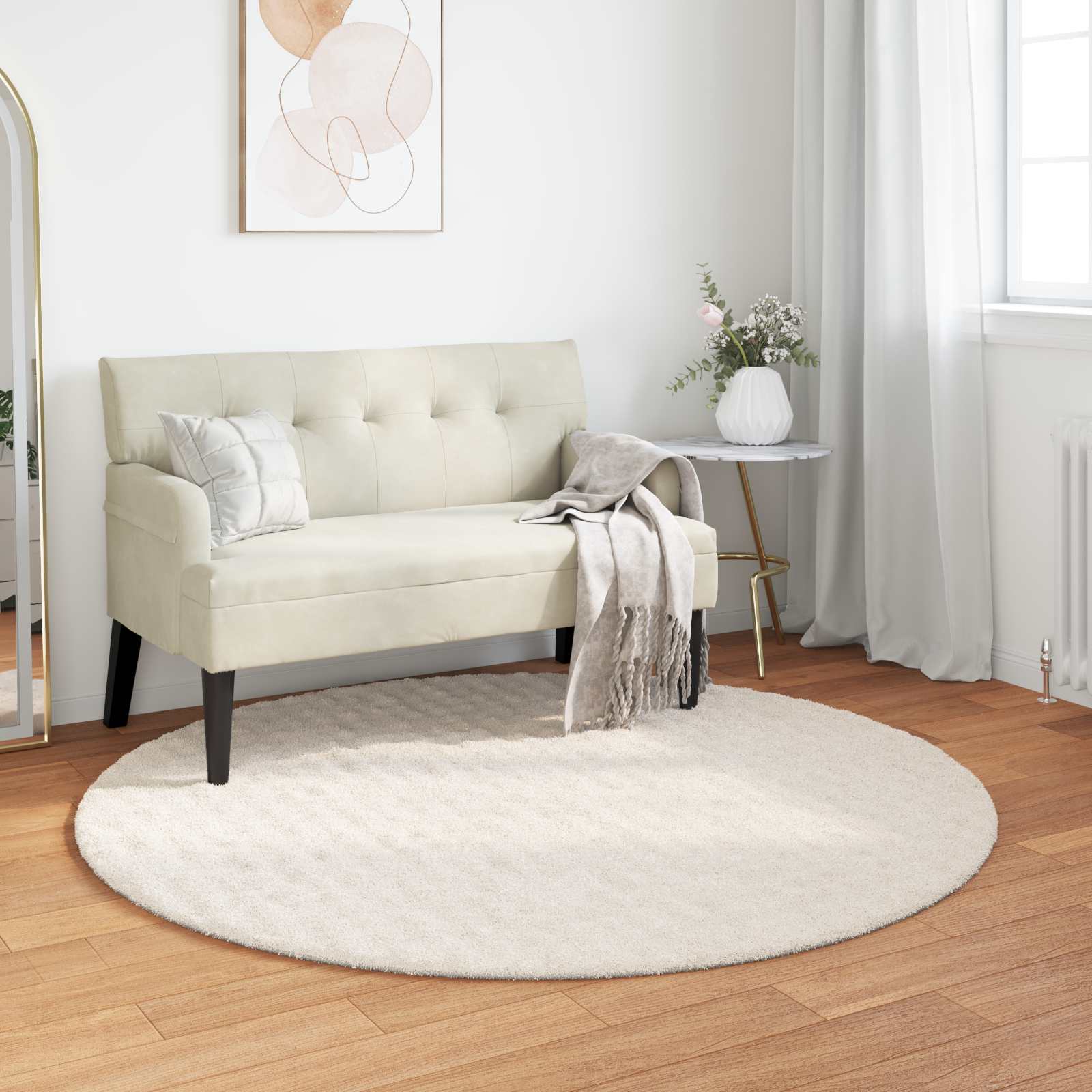 vidaXL Vloerkleden Rechthoekig Crème 150 x 80 cm