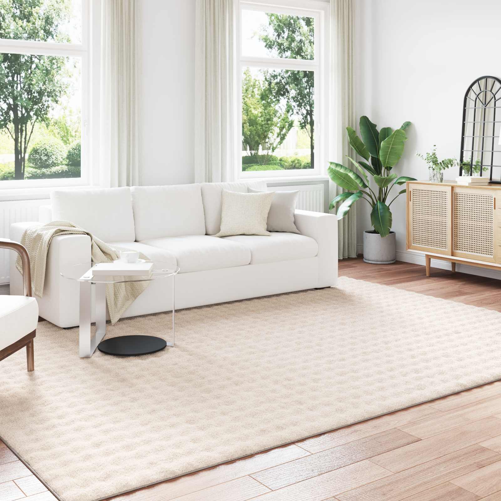 vidaXL Vloerkleden Rechthoekig Crème 150 x 80 cm