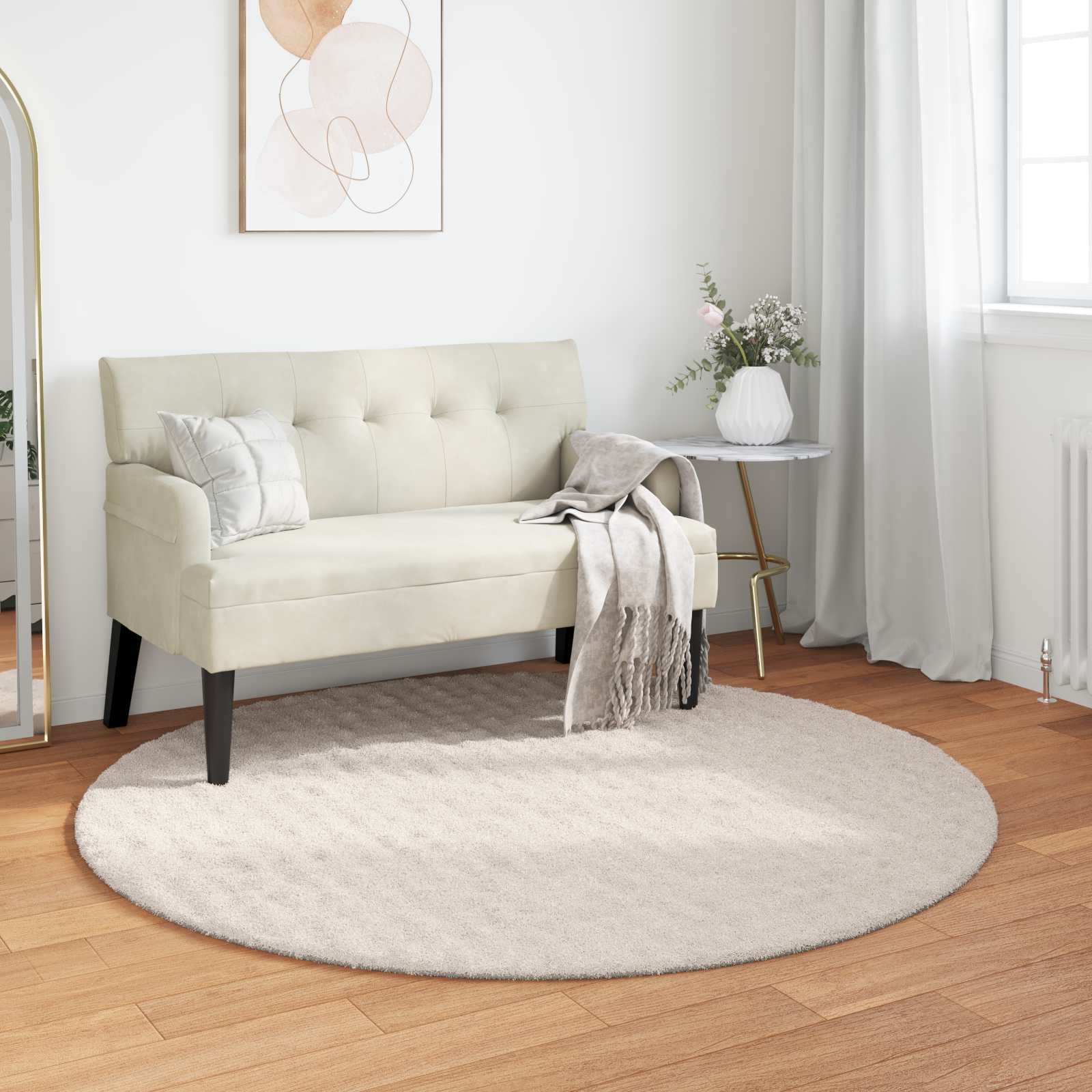 vidaXL Vloerkleden Rechthoekig Crème 150 x 80 cm
