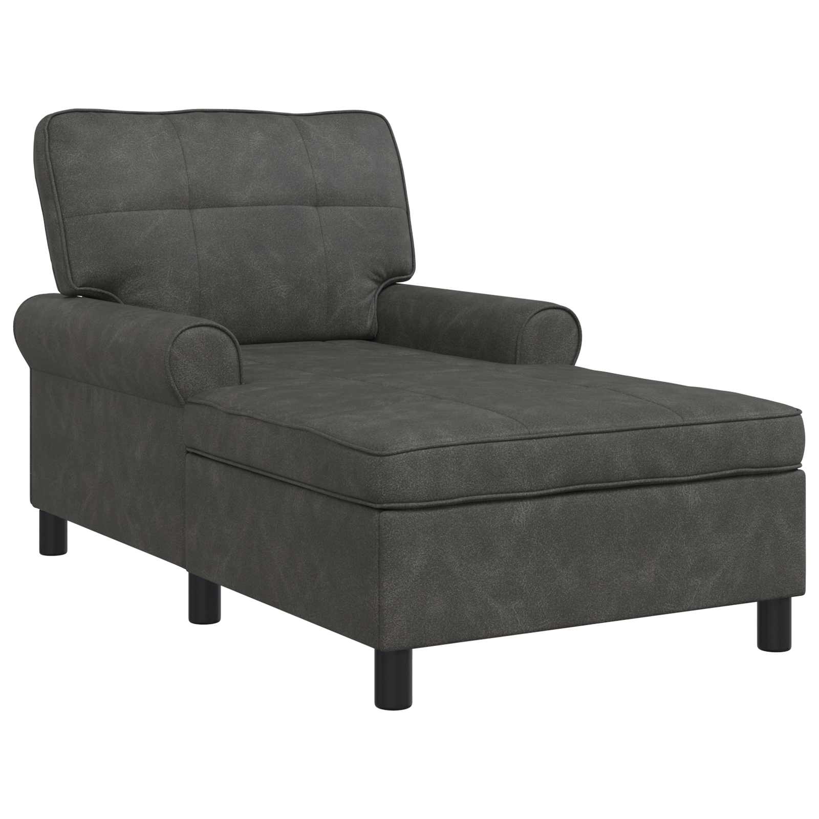vidaXL Chaise Lounge met kussen Zwart 91 x 157 x 91 cm Antiek PU