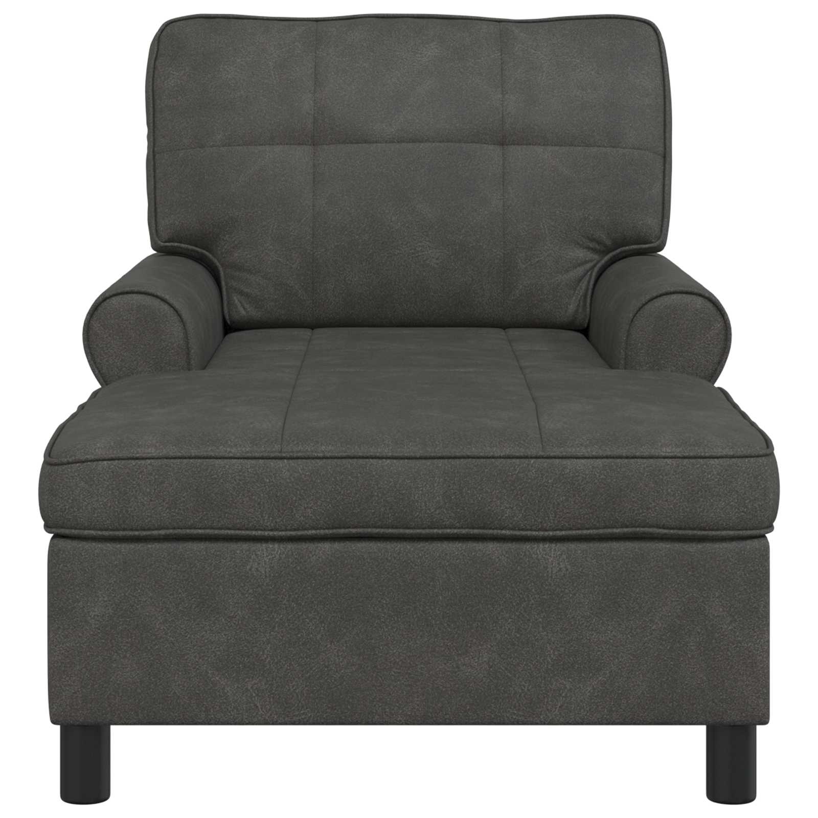 vidaXL Chaise Lounge met kussen Zwart 91 x 157 x 91 cm Antiek PU
