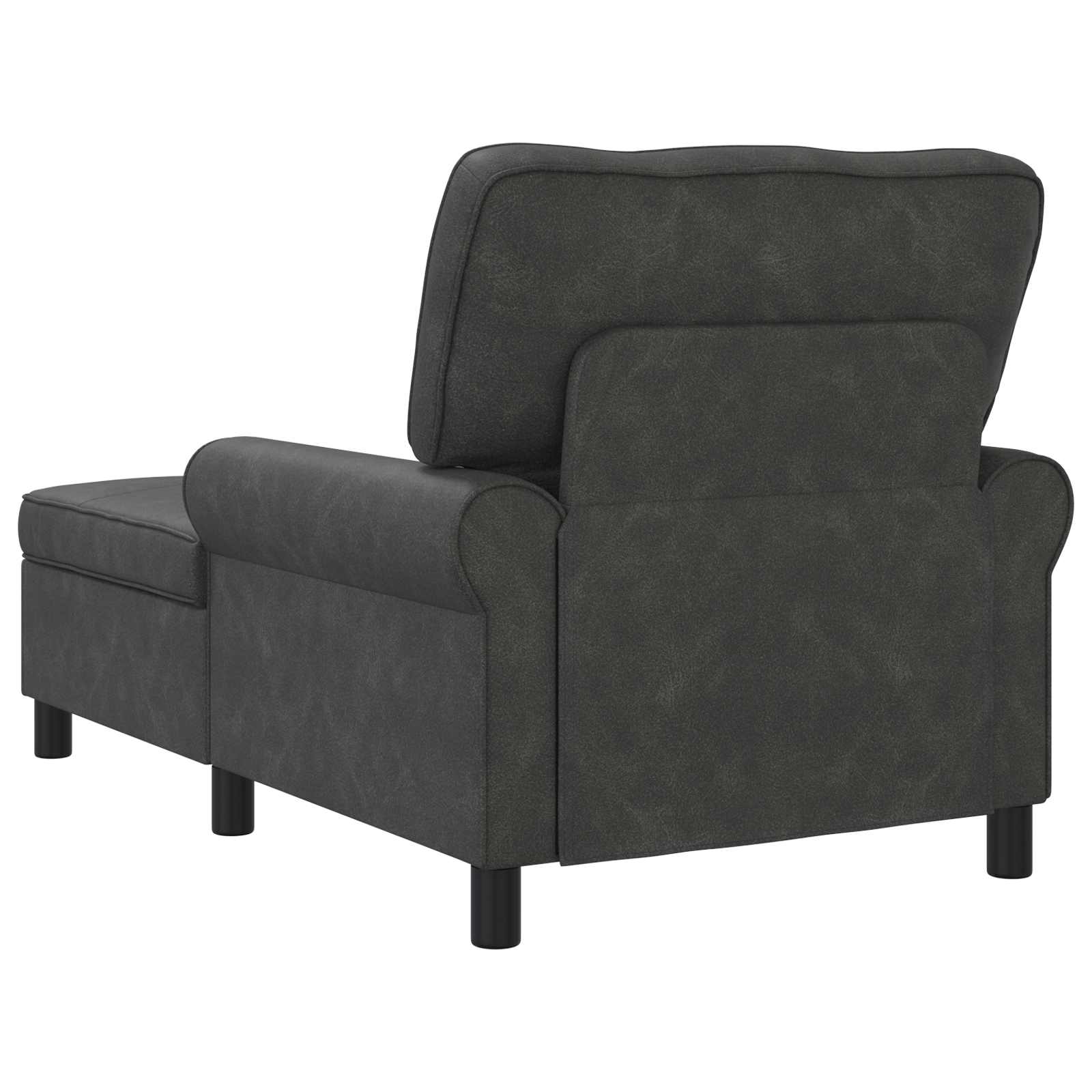 vidaXL Chaise Lounge met kussen Zwart 91 x 157 x 91 cm Antiek PU