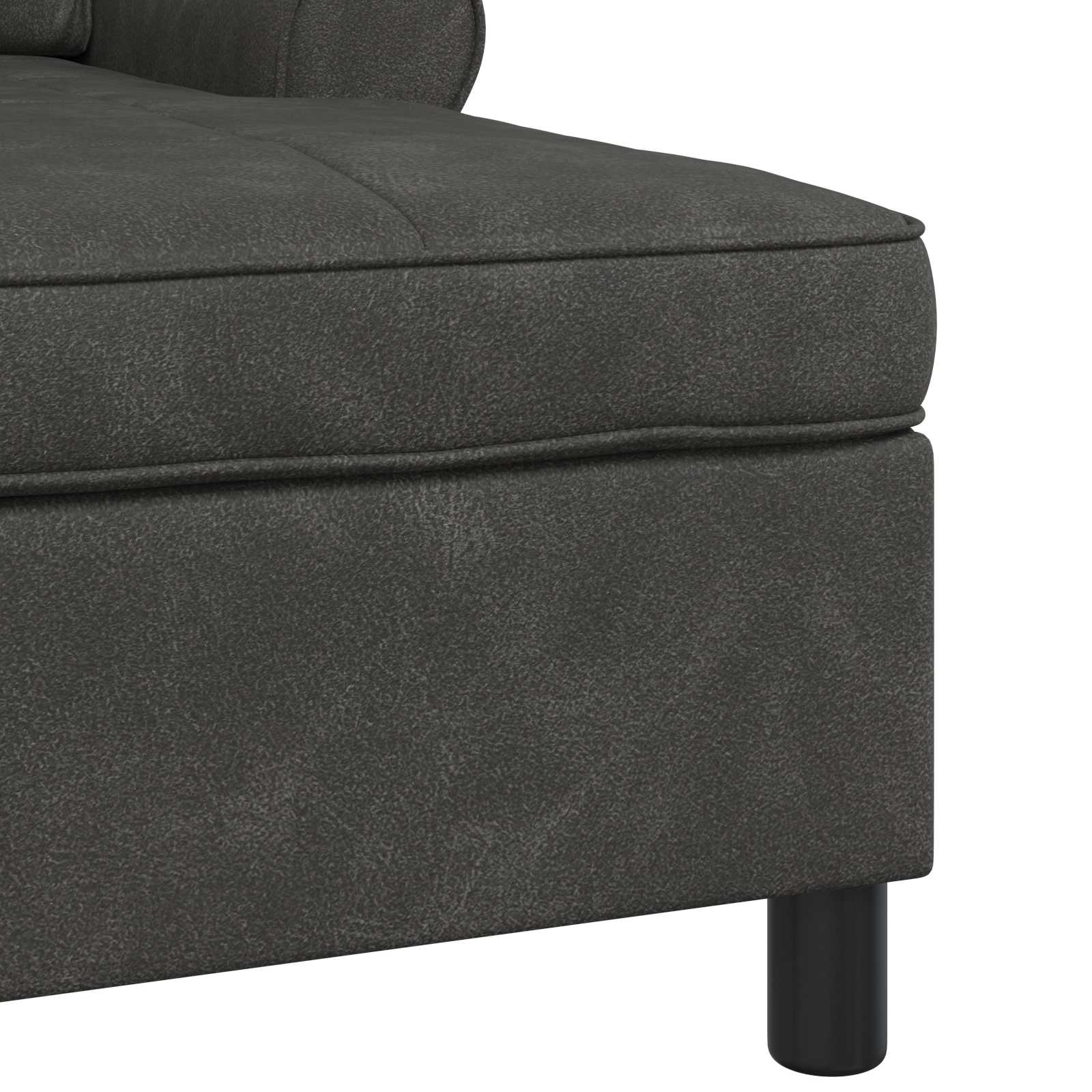 vidaXL Chaise Lounge met kussen Zwart 91 x 157 x 91 cm Antiek PU