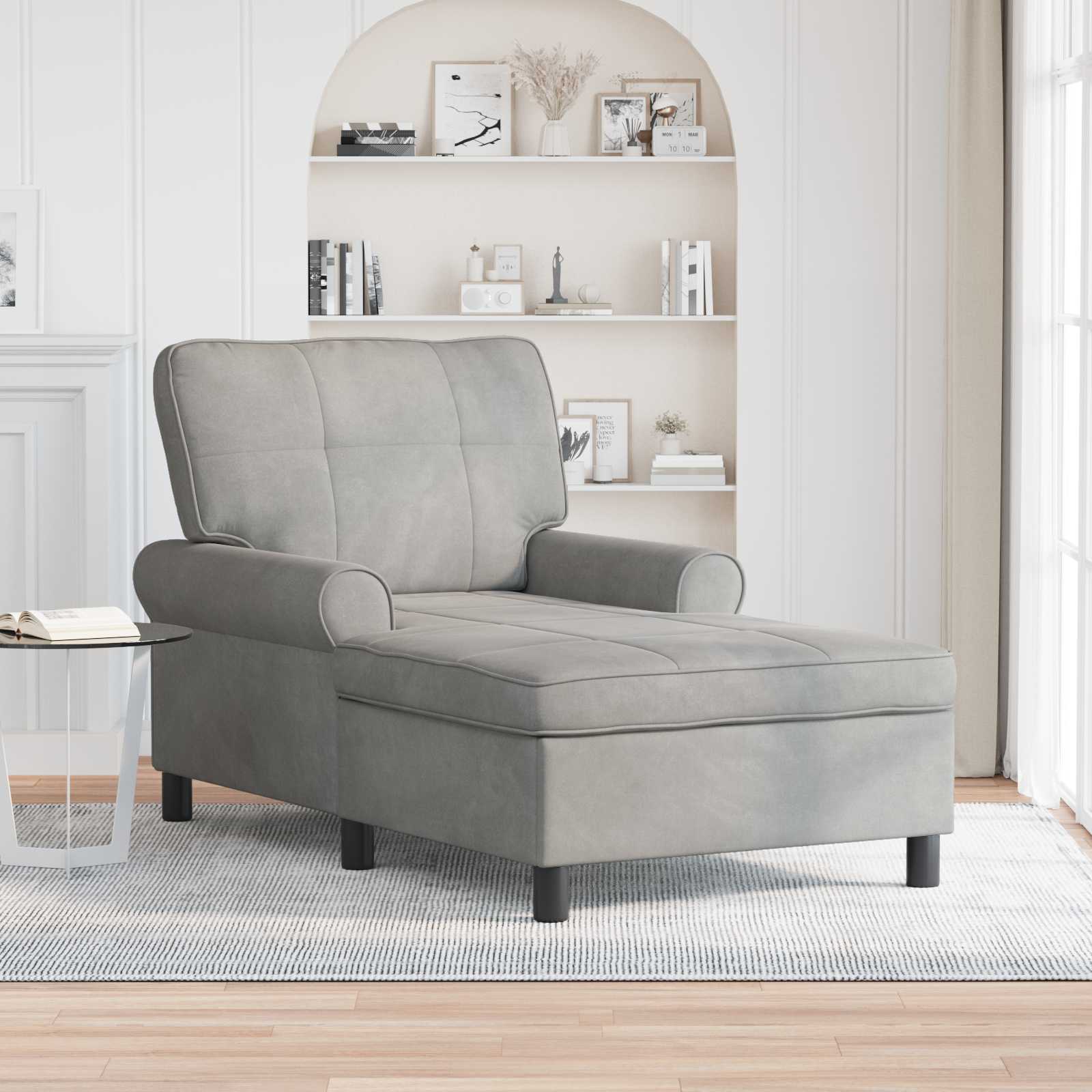 vidaXL Chaise Lounge met kussen Blauw 91 x 157 x 91 cm Fluweel