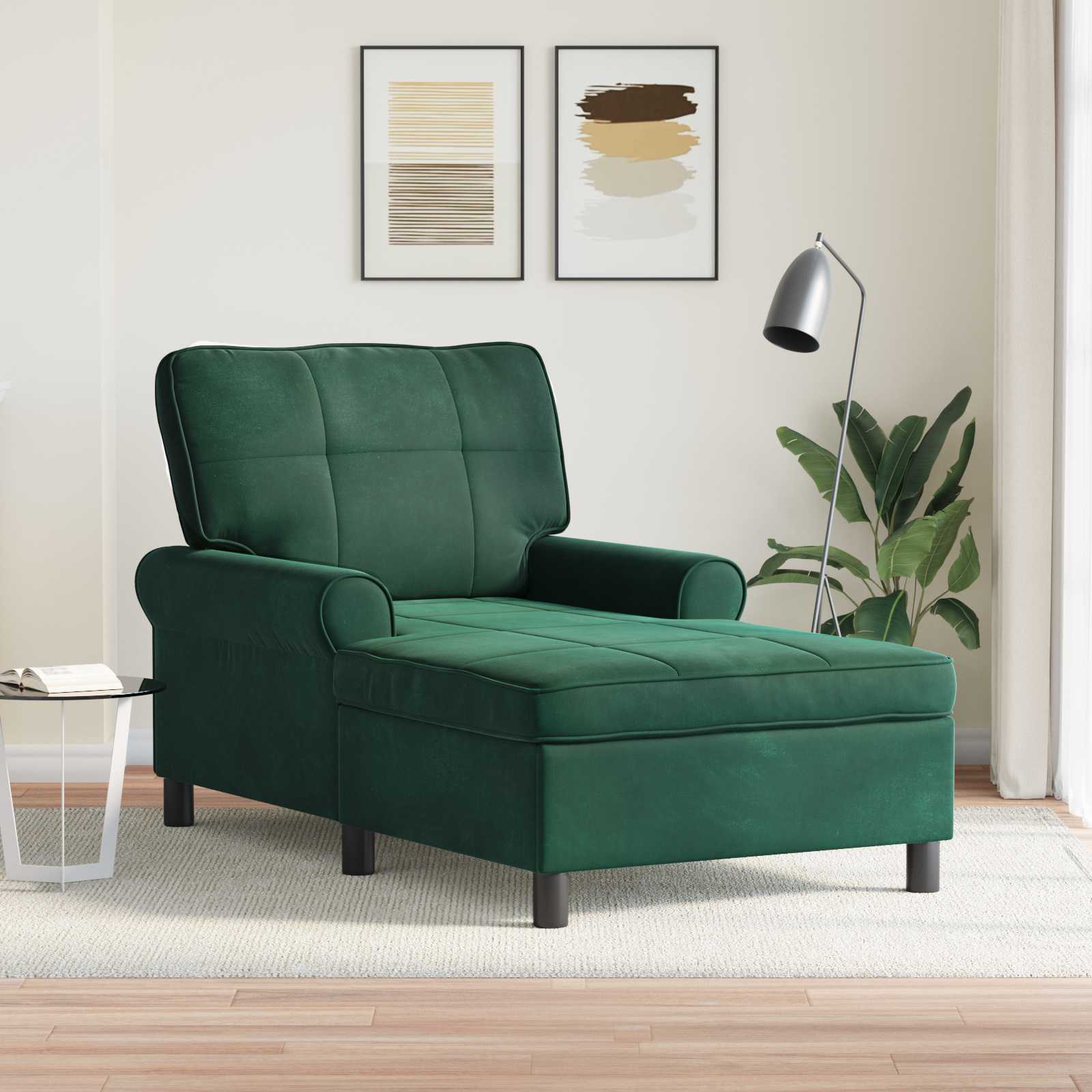vidaXL Chaise Lounge met kussen Blauw 91 x 157 x 91 cm Fluweel