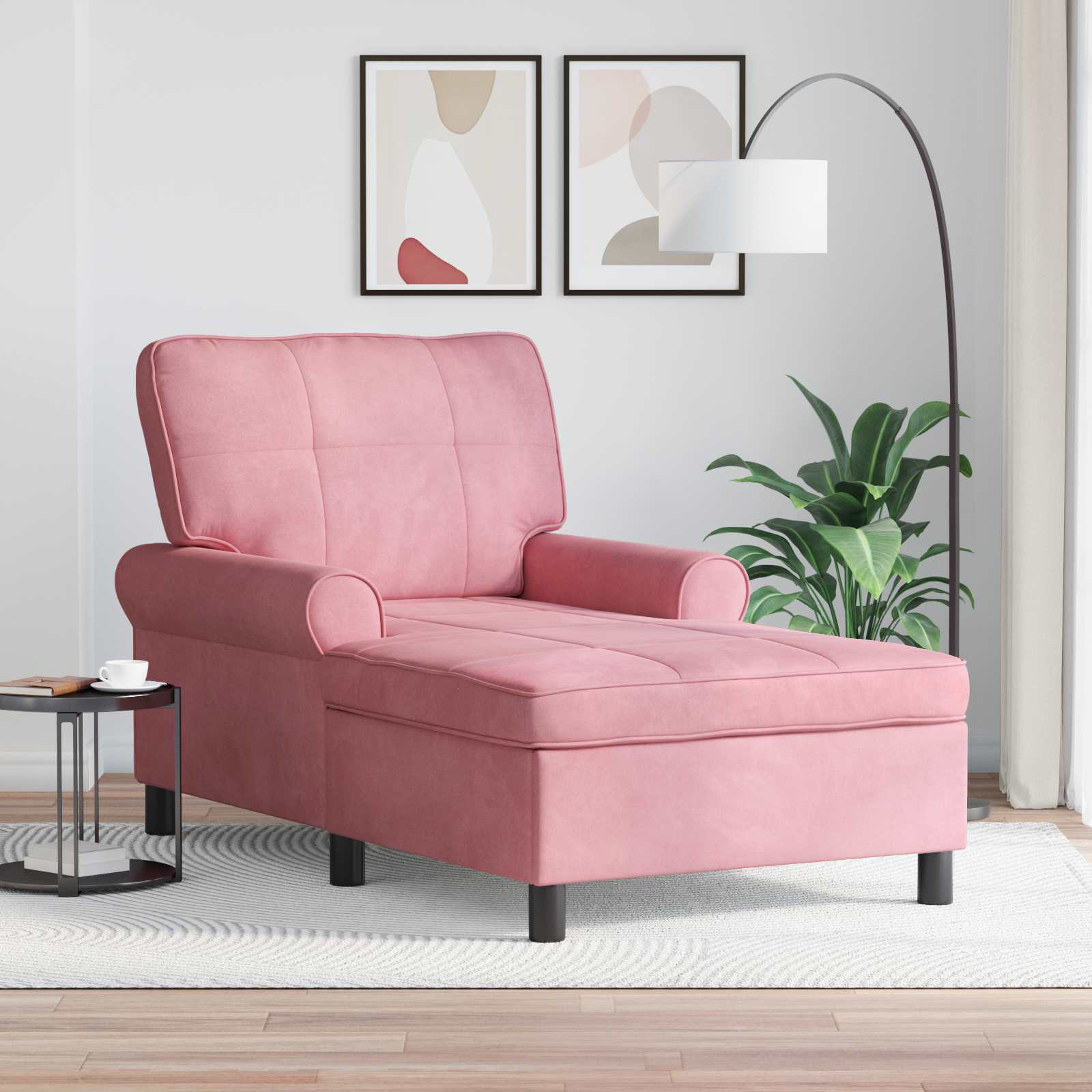 vidaXL Chaise Lounge met kussen Blauw 91 x 157 x 91 cm Fluweel