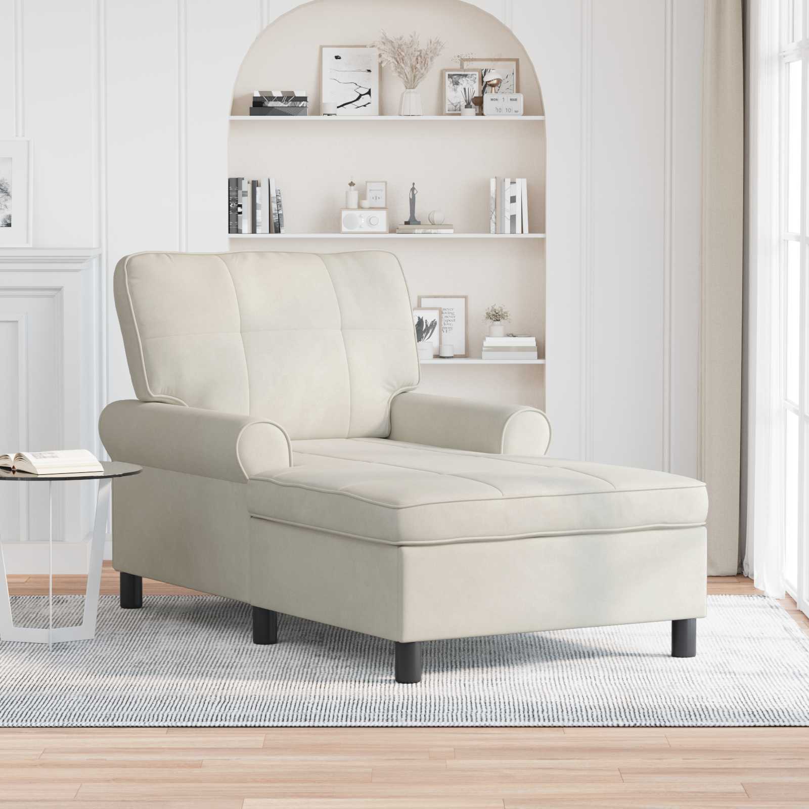 vidaXL Chaise Lounge met kussen Blauw 91 x 157 x 91 cm Fluweel